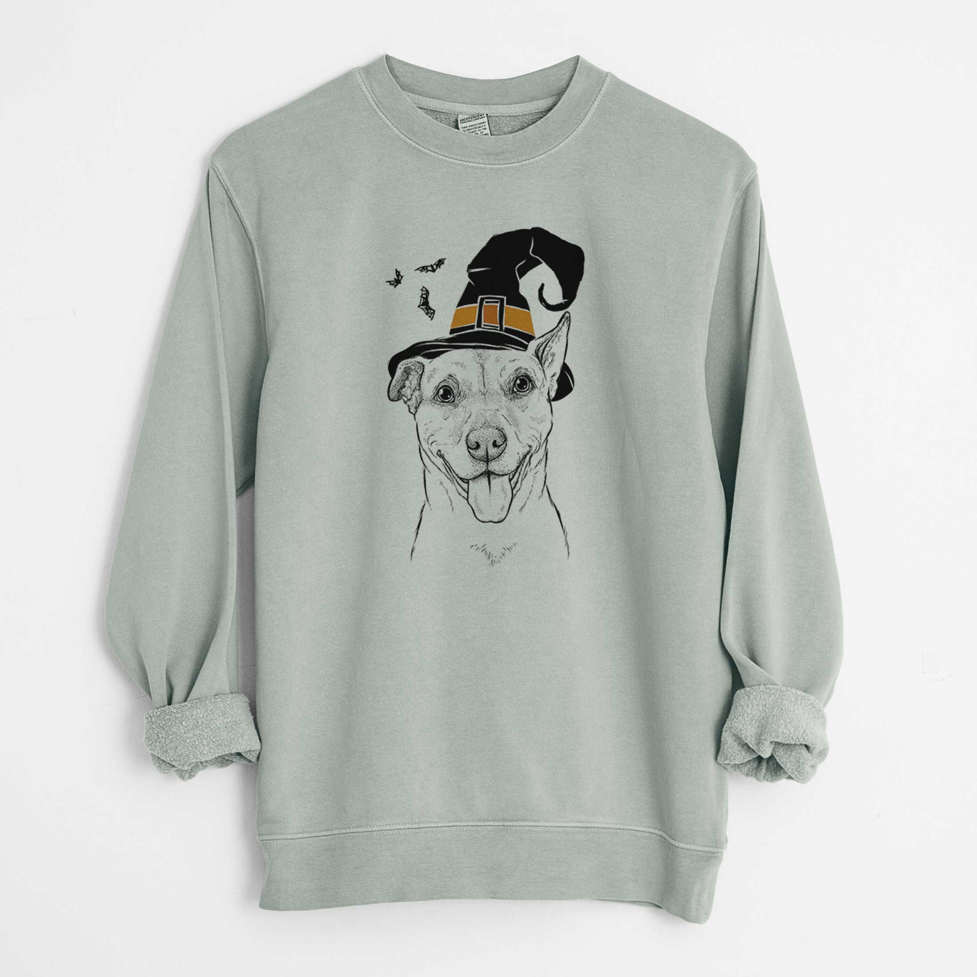 Witch Annie Belle the Pitbull Mix - Unisex Pigment Dyed Crew Sweatshirt