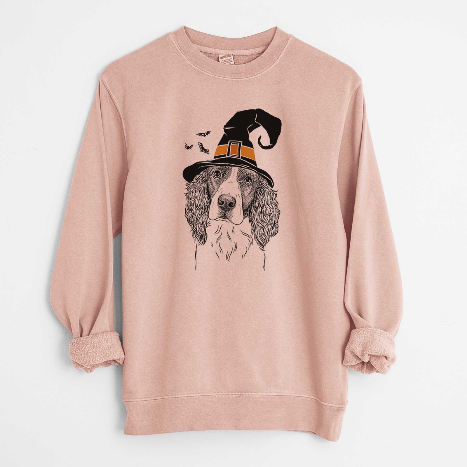 Witch Annie the English Springer Spaniel - Unisex Pigment Dyed Crew Sweatshirt