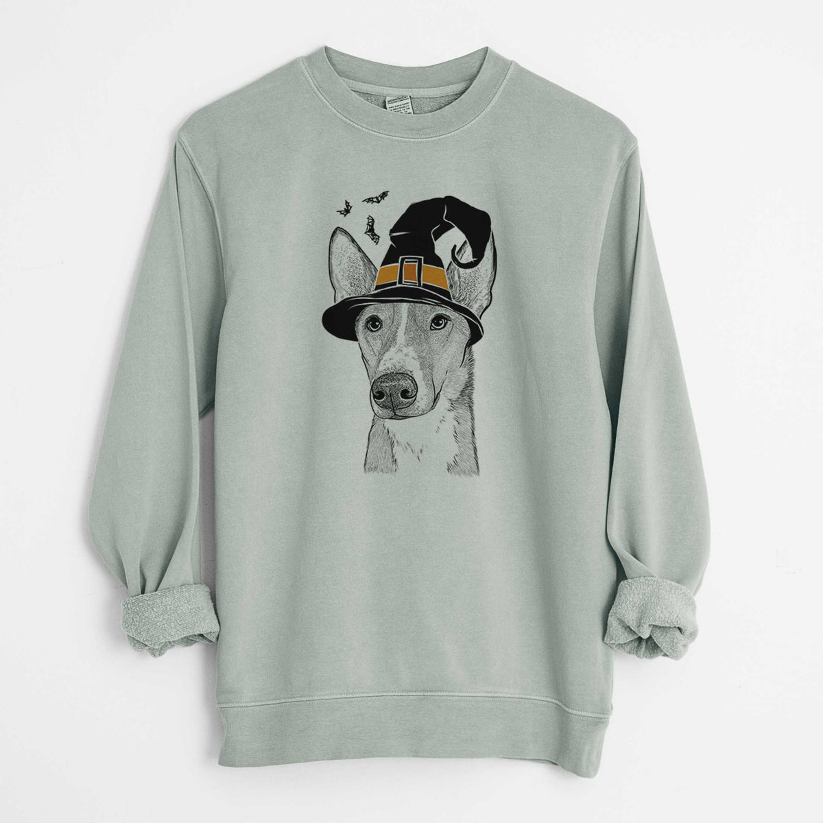 Witch Anubis the Alaskan Husky - Unisex Pigment Dyed Crew Sweatshirt