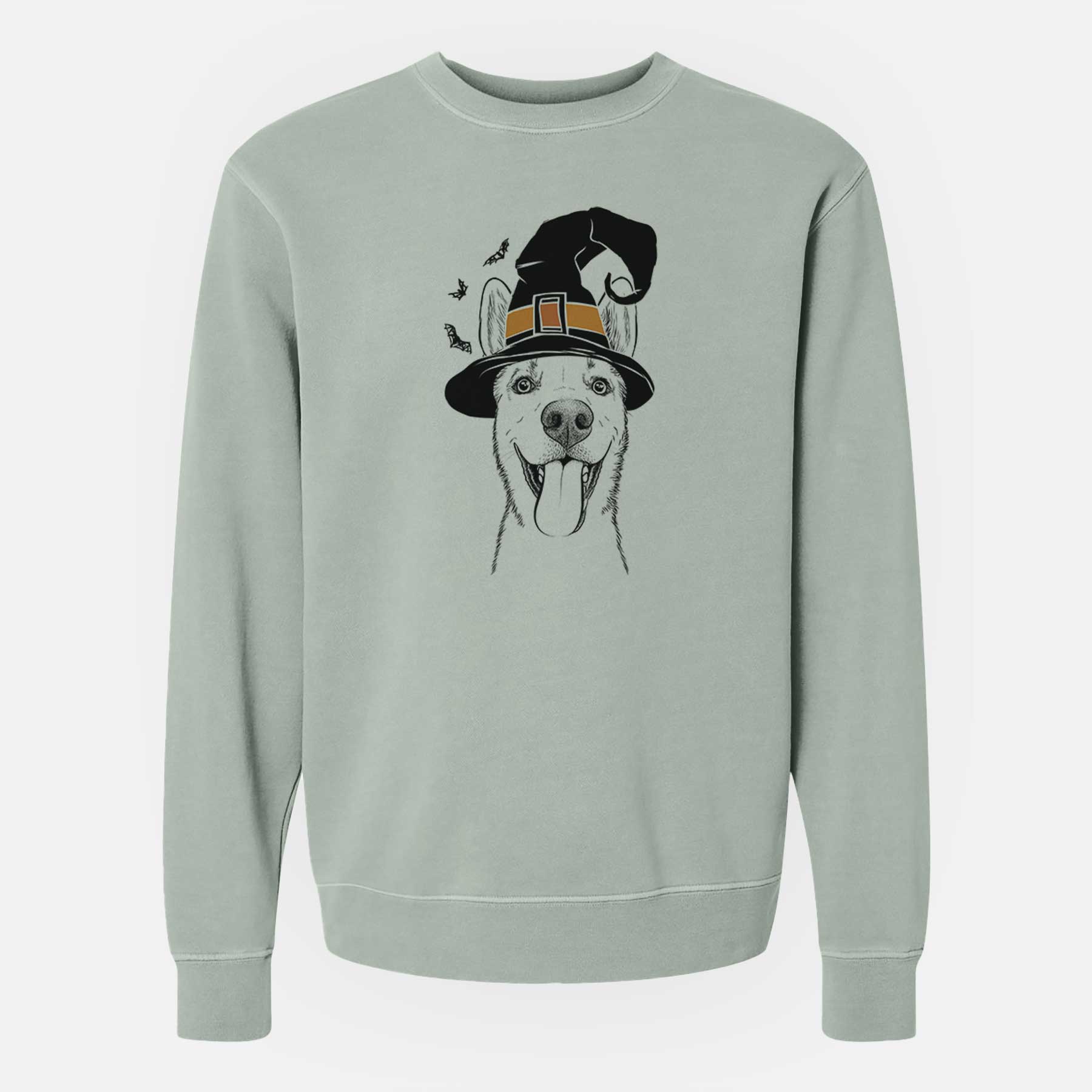 Witch Arlo the Husky Shepherd Mix - Unisex Pigment Dyed Crew Sweatshirt