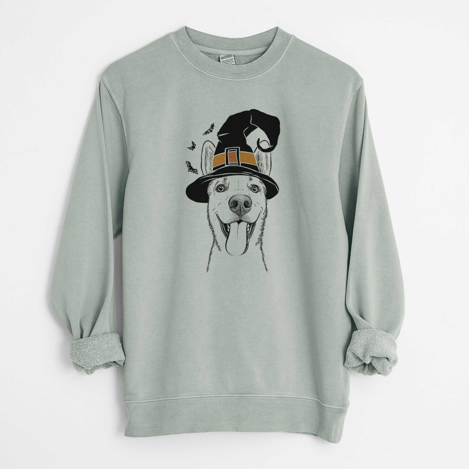 Witch Arlo the Husky Shepherd Mix - Unisex Pigment Dyed Crew Sweatshirt