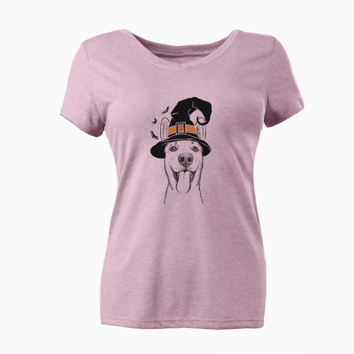 Witch Arlo the Husky Shepherd Mix - Women's V-neck Shirt