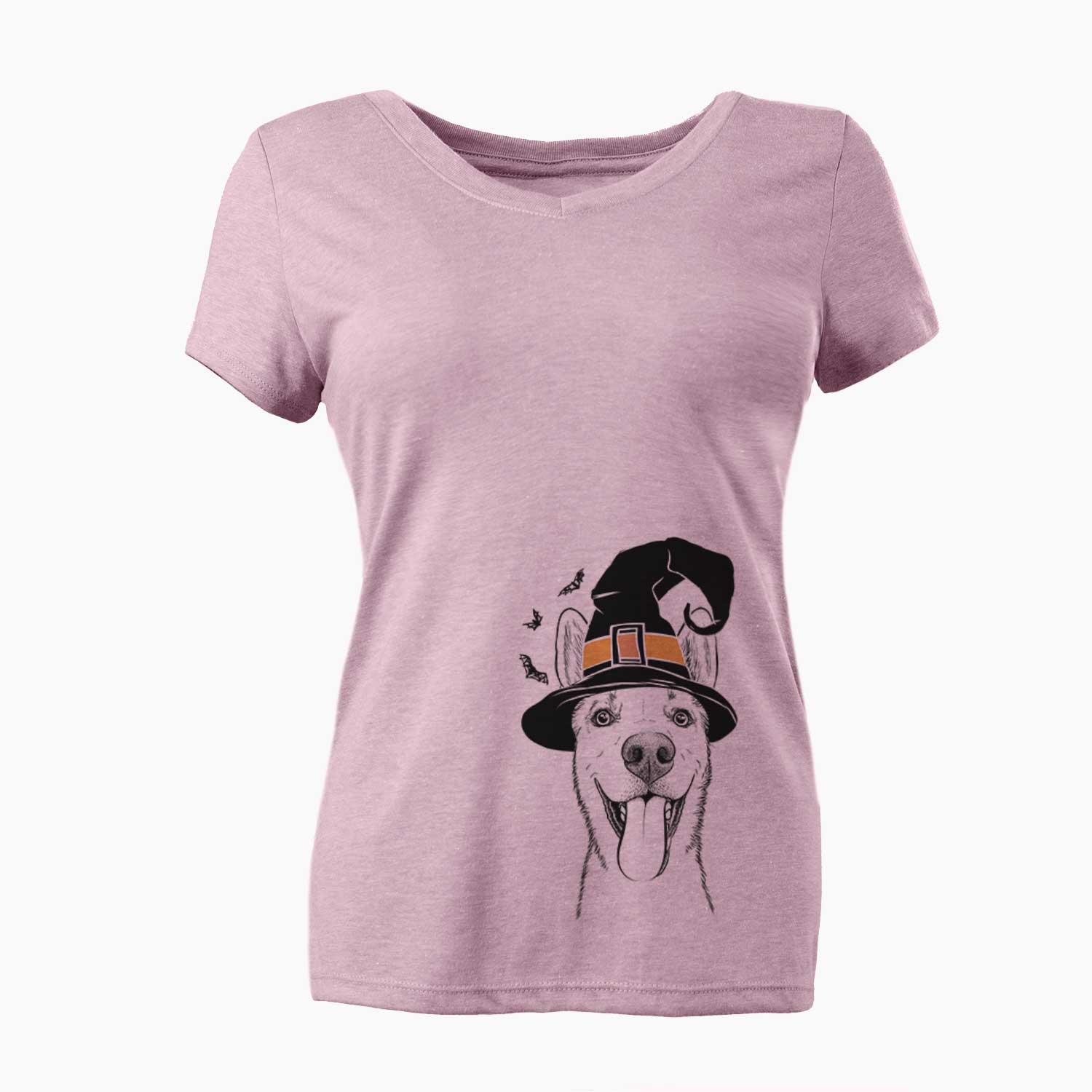 Witch Arlo the Husky Shepherd Mix - Women's V-neck Shirt