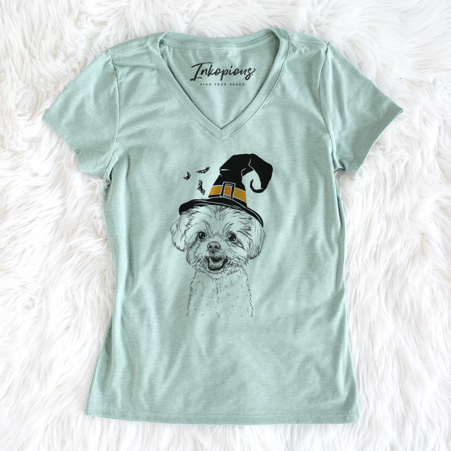 Witch Aspen the Morkie - Women's V-neck Shirt