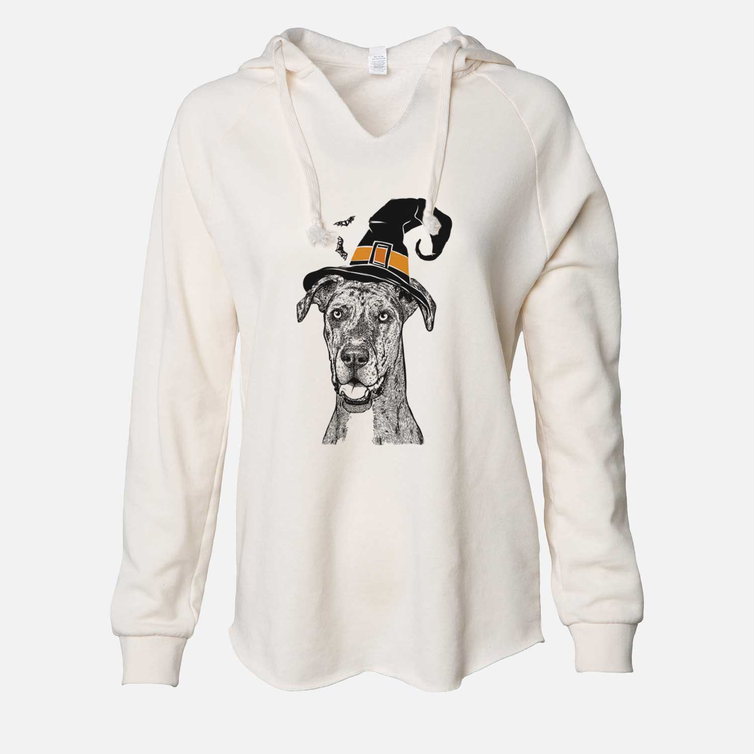 Witch Athena the Merle Great Dane - Cali Wave Hooded Sweatshirt