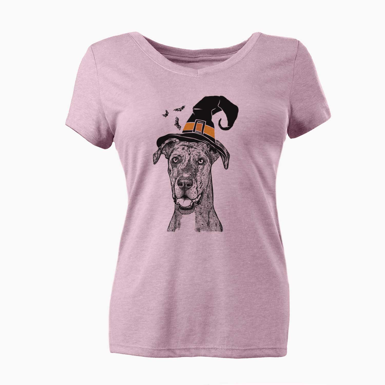 Witch Athena the Merle Great Dane - Women's V-neck Shirt