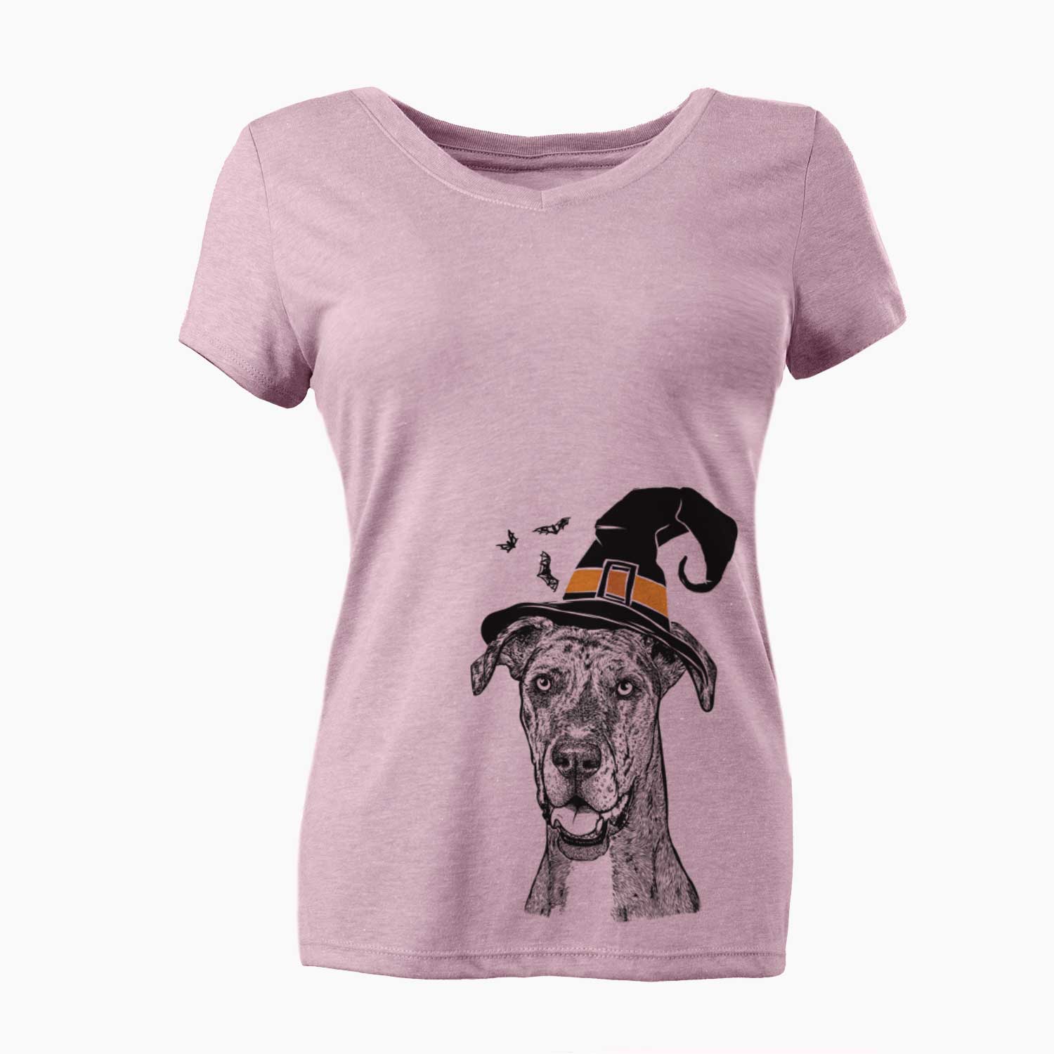 Witch Athena the Merle Great Dane - Women's V-neck Shirt