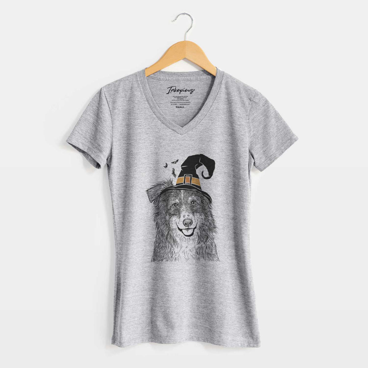 Witch Aushe the Australian Shepherd - Women's V-neck Shirt