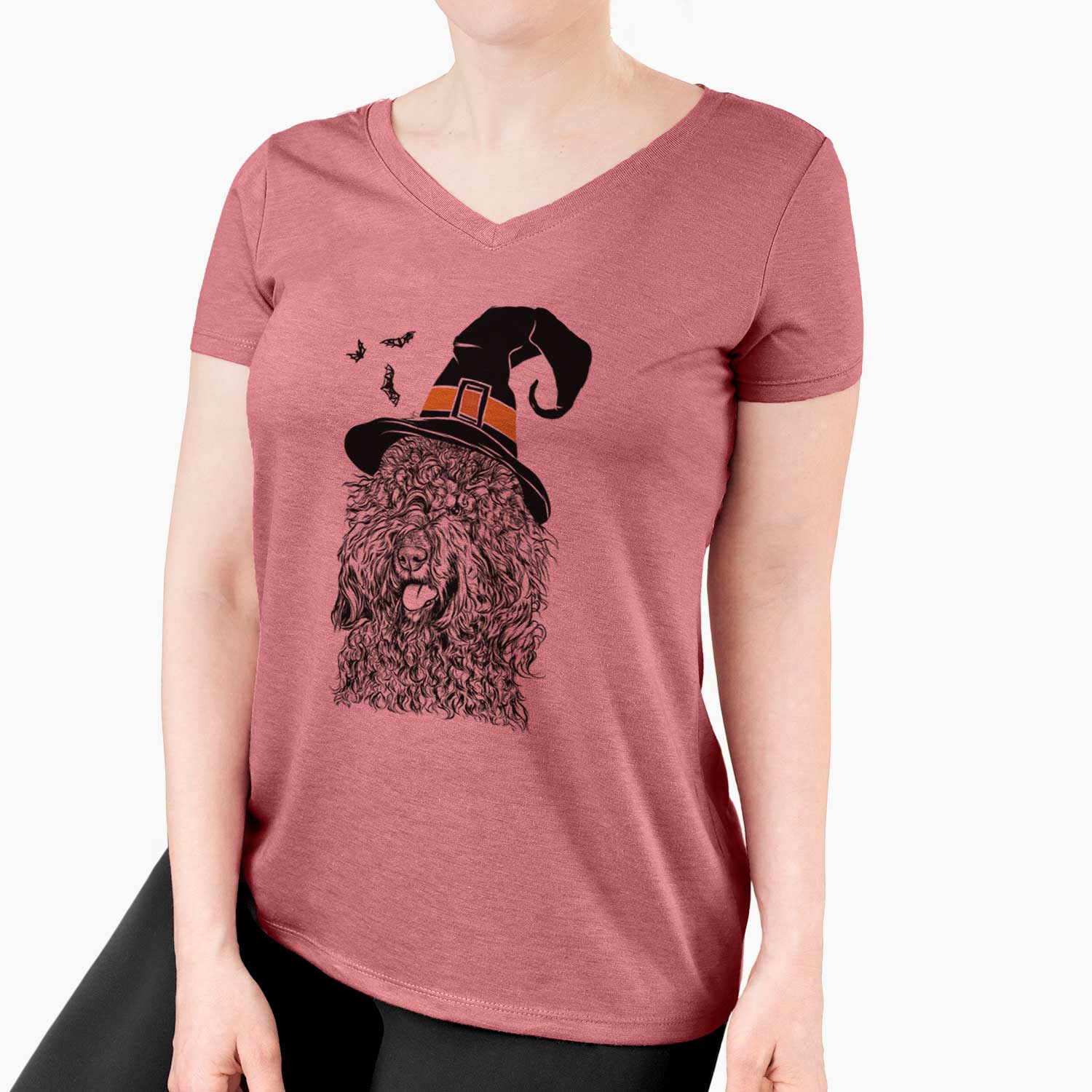 Witch Babs the Barbet - Women's V-neck Shirt