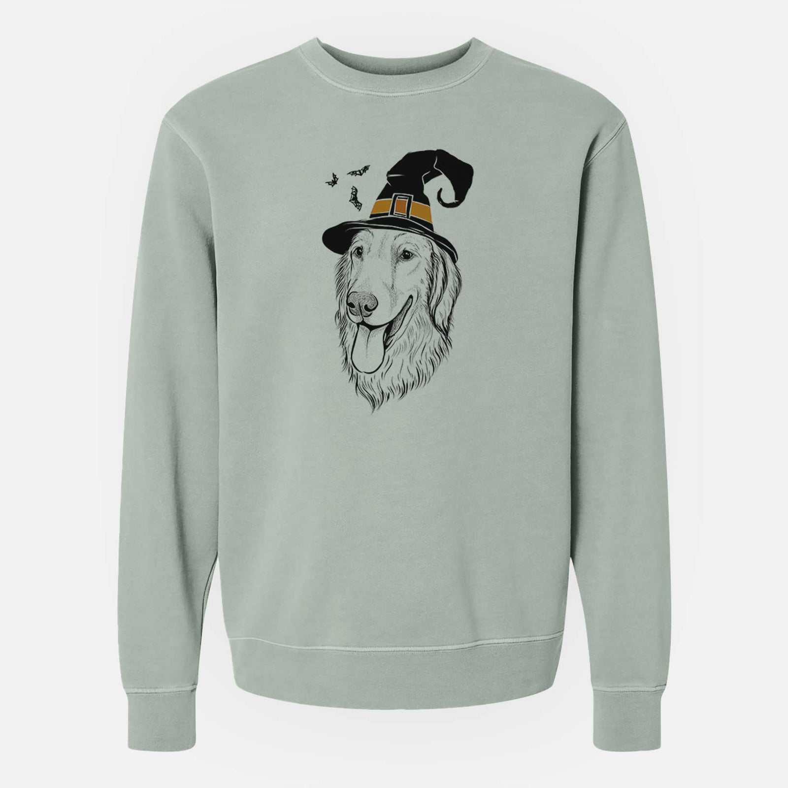 Witch Bailey the Golden Retriever - Unisex Pigment Dyed Crew Sweatshirt