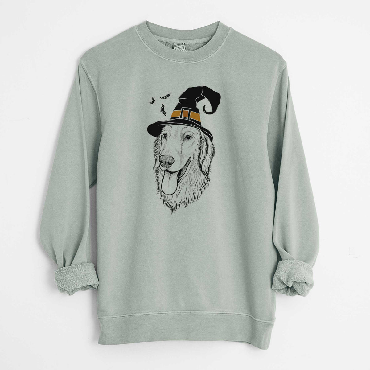 Witch Bailey the Golden Retriever - Unisex Pigment Dyed Crew Sweatshirt