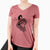 Witch Bailey the Long Haired Dachshund - Women's V-neck Shirt