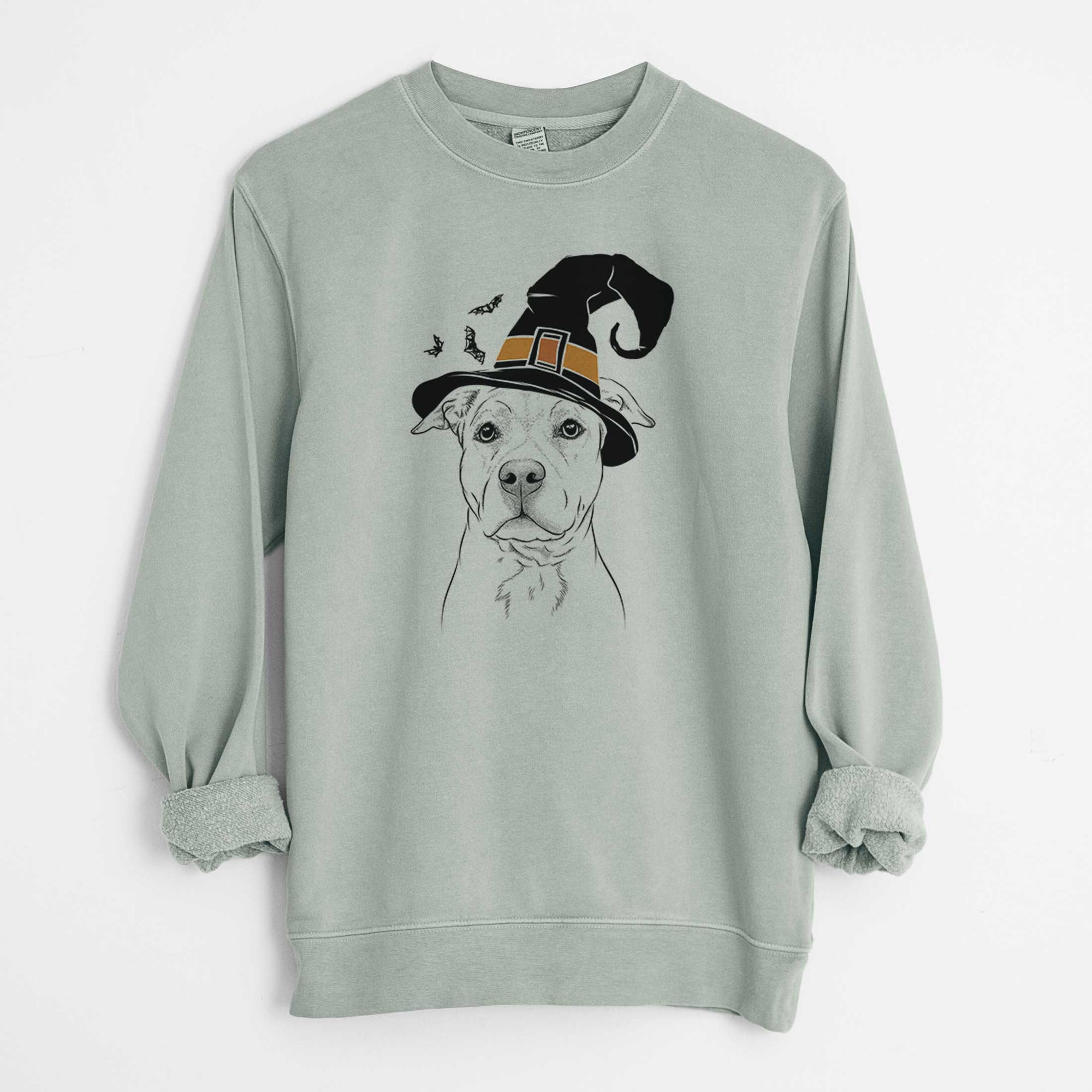 Witch Bailey the American Staffordshire Terrier - Unisex Pigment Dyed Crew Sweatshirt