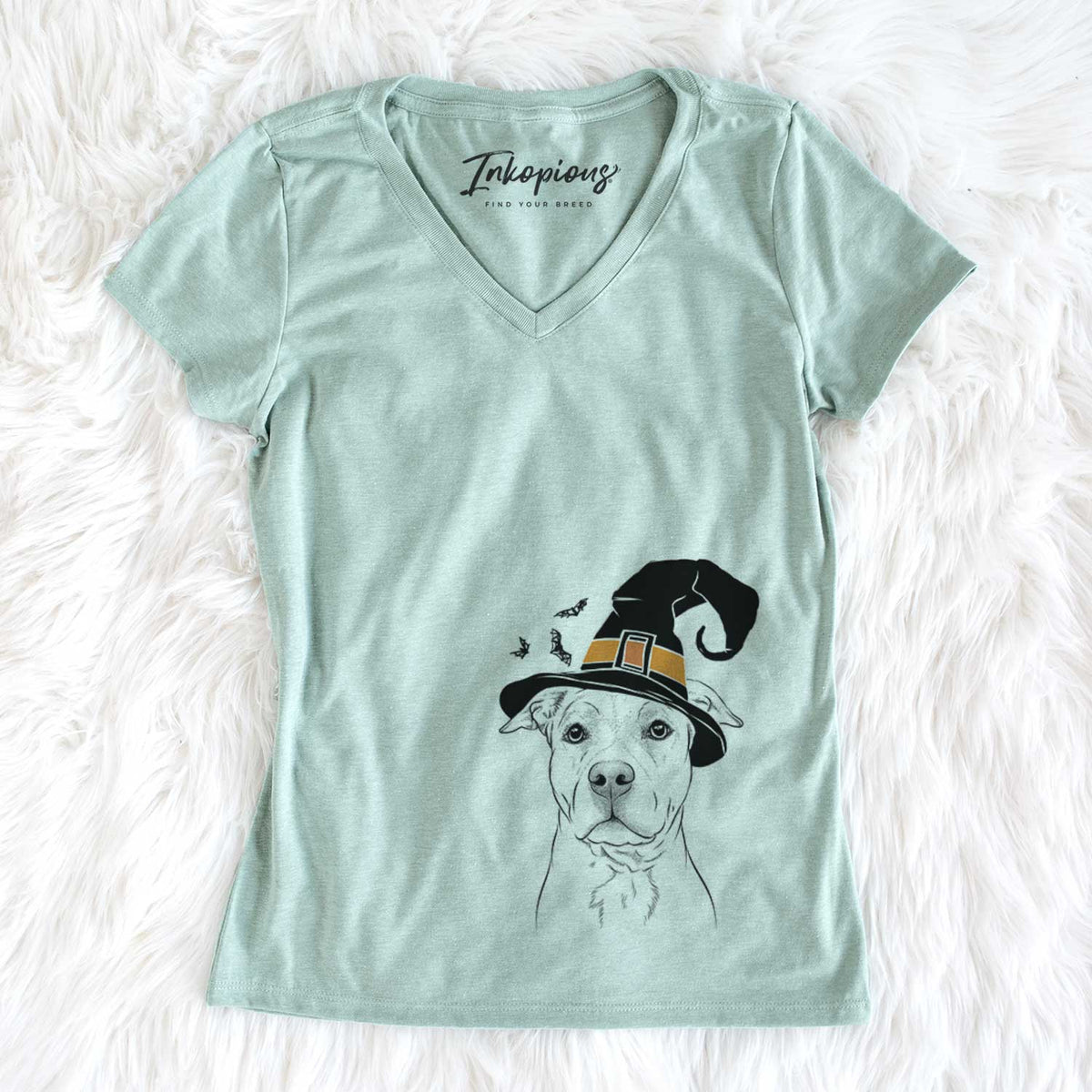 Witch Bailey the American Staffordshire Terrier - Women&#39;s V-neck Shirt