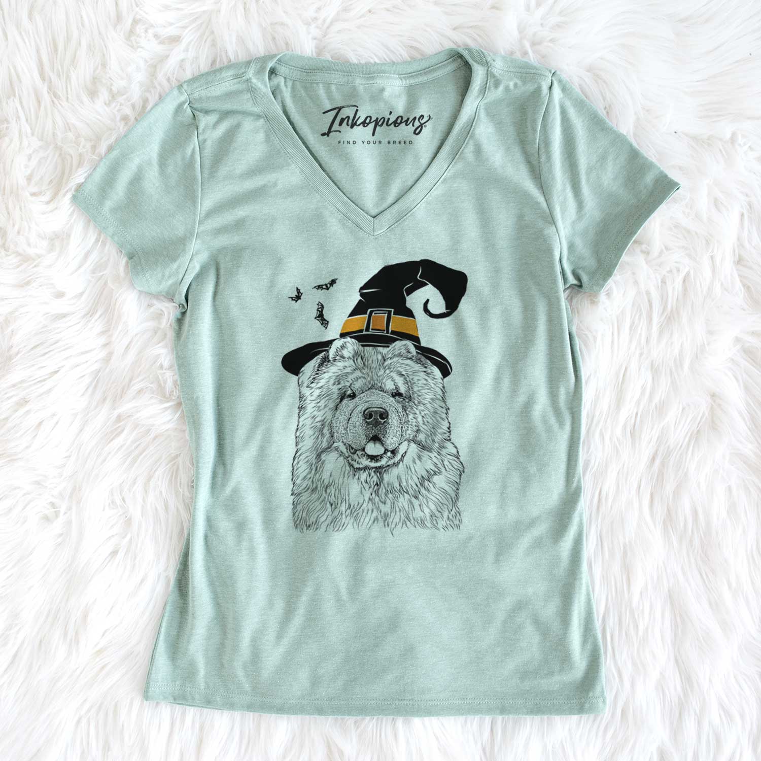 Witch Baloo the Chow Chow - Women's V-neck Shirt