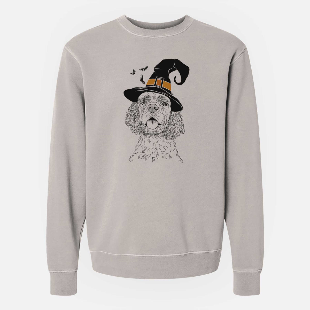 Witch Baxter the American Cocker Spaniel - Unisex Pigment Dyed Crew Sweatshirt