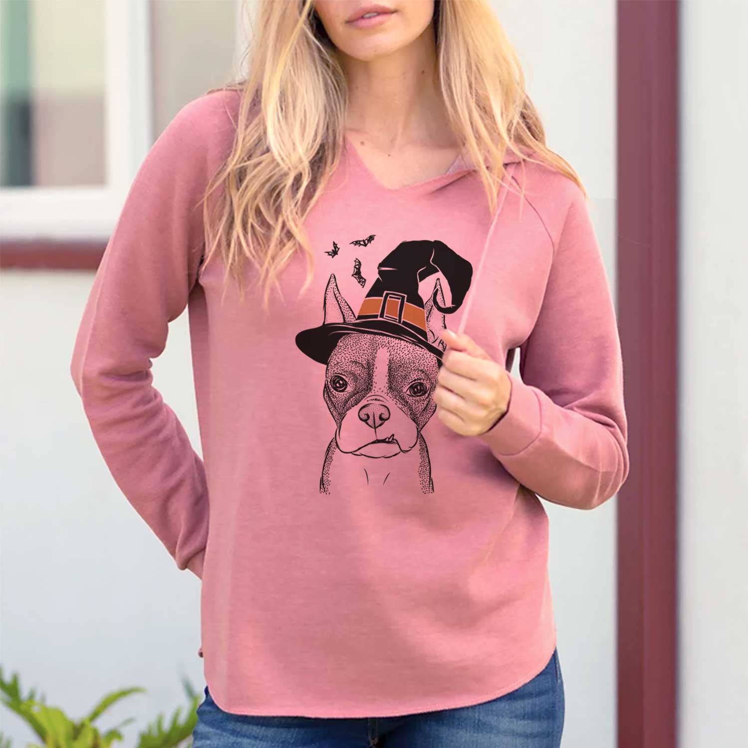 Witch Bean the Boston Terrier - Cali Wave Hooded Sweatshirt