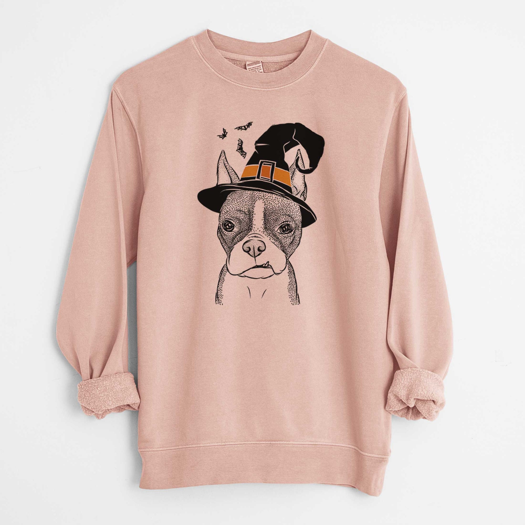 Witch Bean the Boston Terrier - Unisex Pigment Dyed Crew Sweatshirt