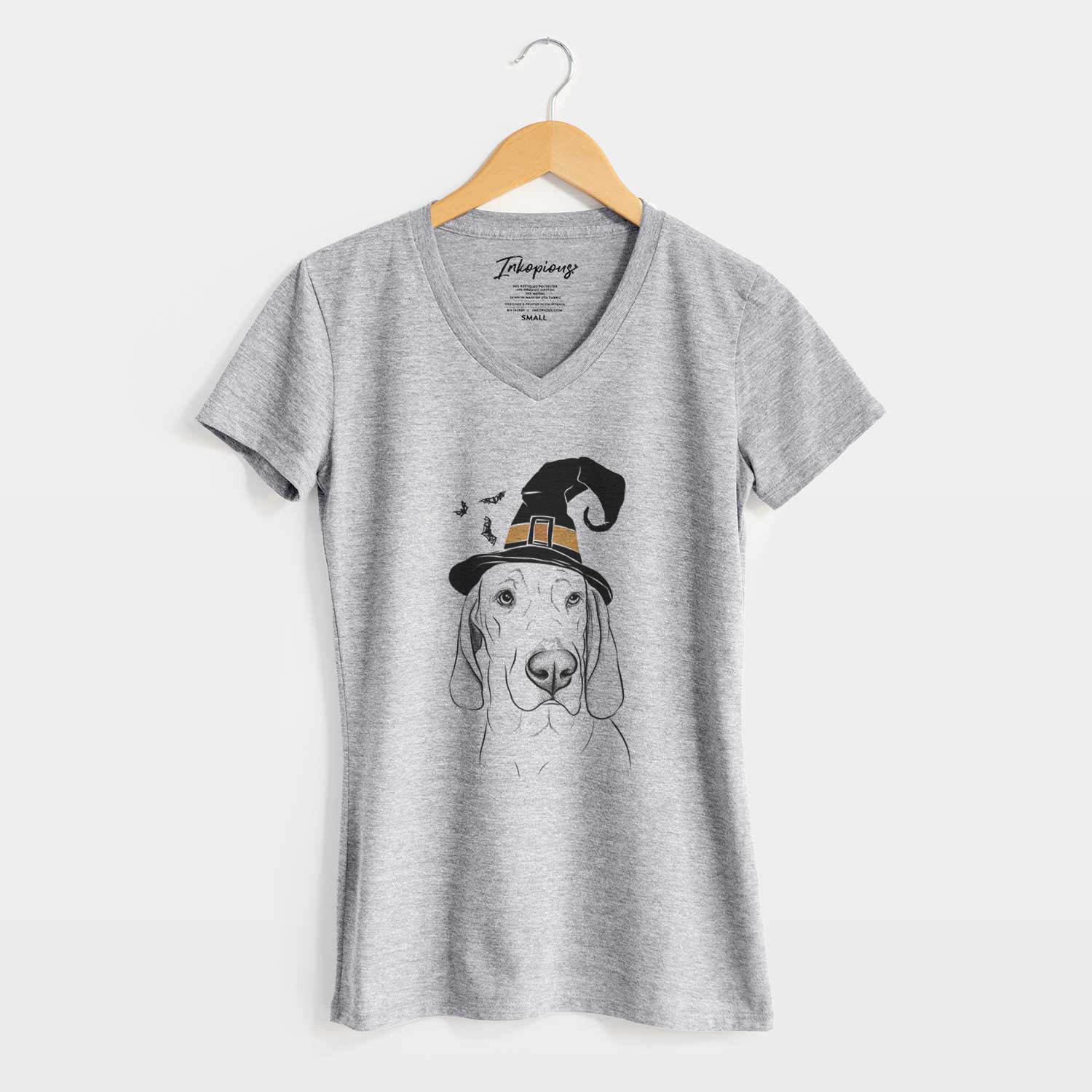 Witch Beauregard the American Redbone Coonhound - Women's V-neck Shirt