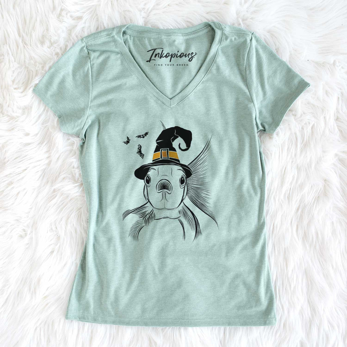 Witch Beefcake the Goldfish - Women's V-neck Shirt
