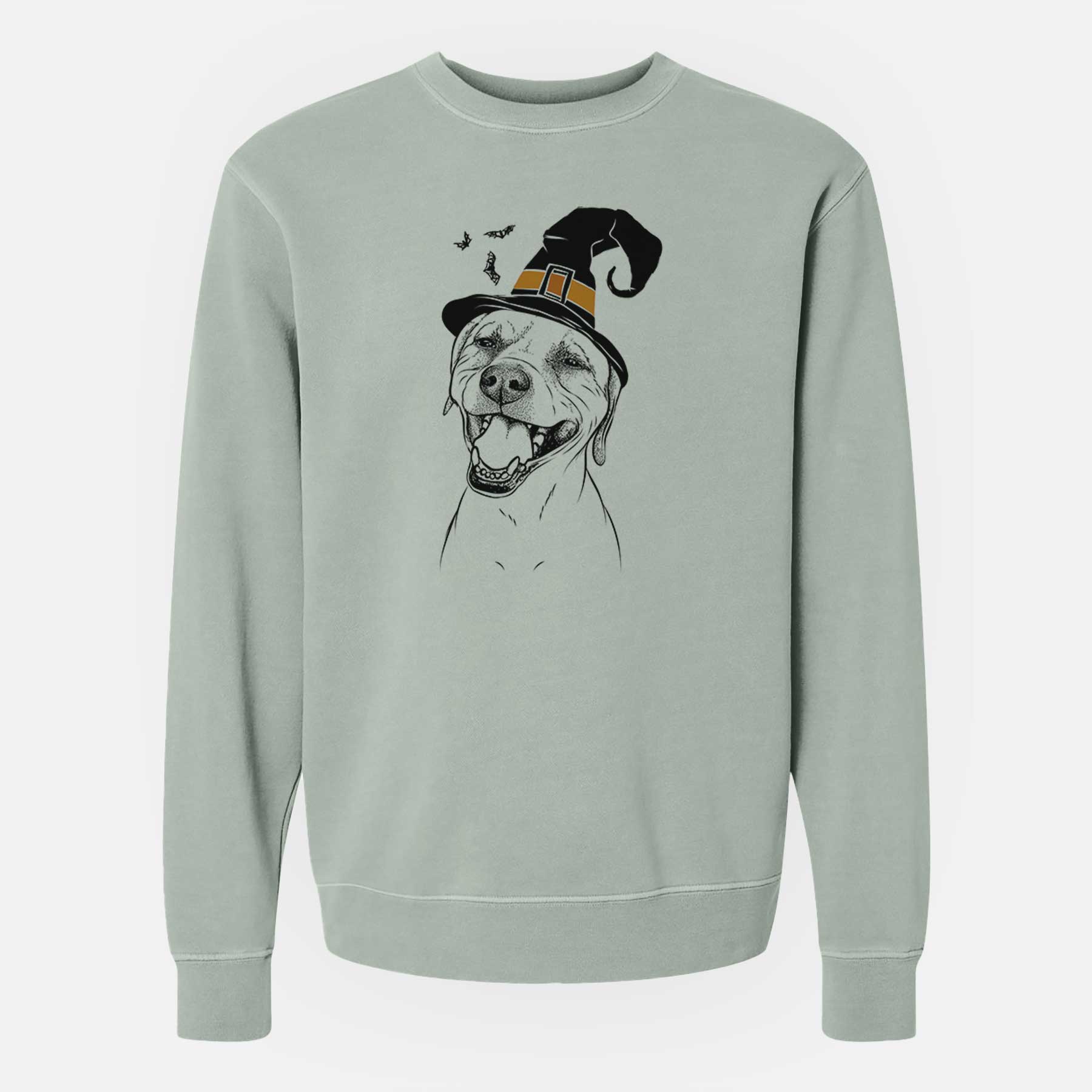 Witch Beemer the Boxer Pitbull Terrier Mix - Unisex Pigment Dyed Crew Sweatshirt