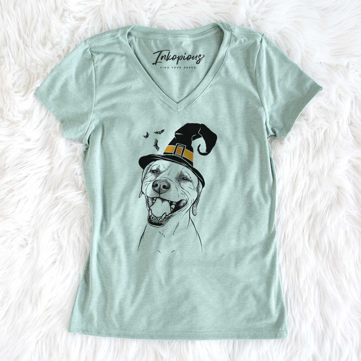 Witch Beemer the Boxer Pitbull Terrier Mix - Women's V-neck Shirt