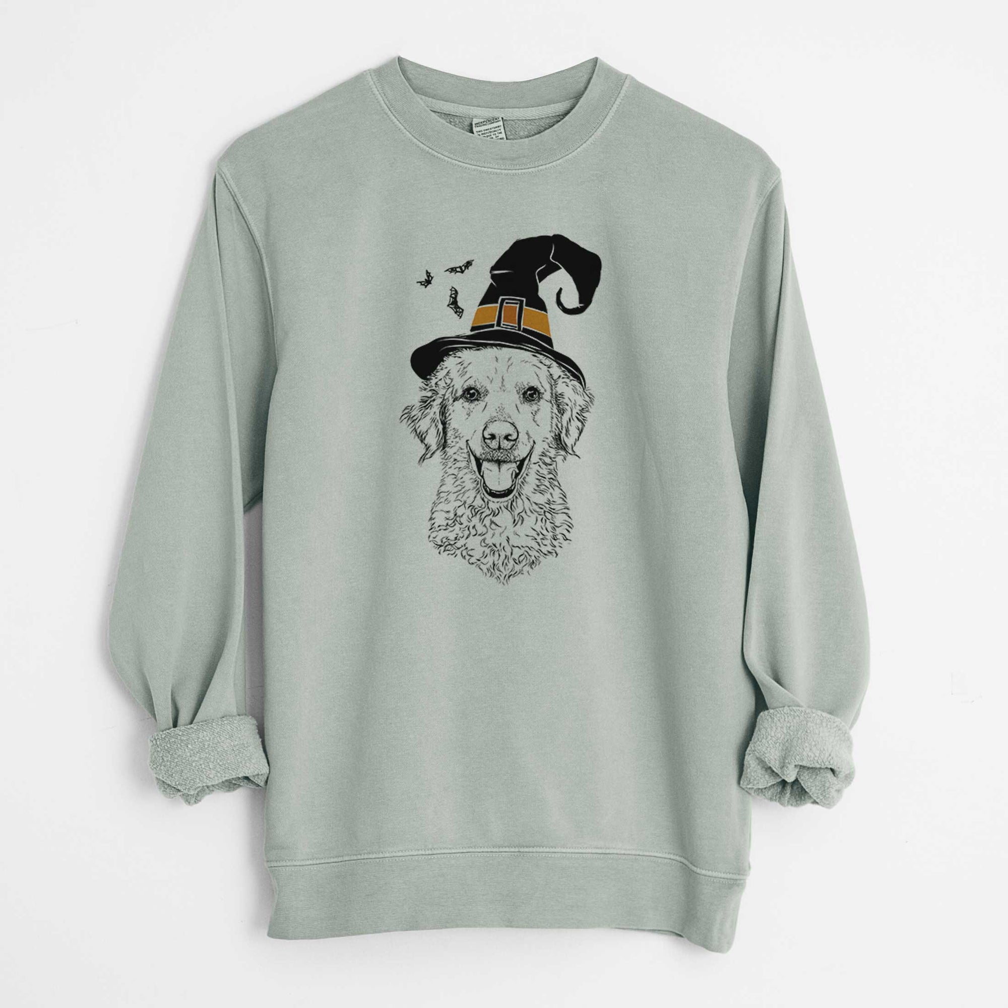 Witch Bella Bean the Goldendoodle - Unisex Pigment Dyed Crew Sweatshirt
