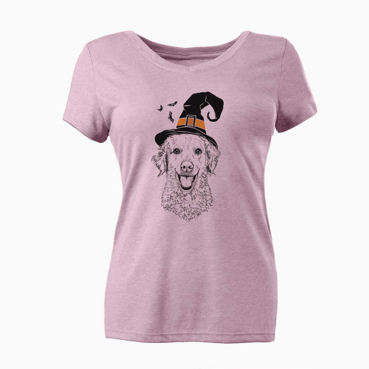 Witch Bella Bean the Goldendoodle - Women's V-neck Shirt
