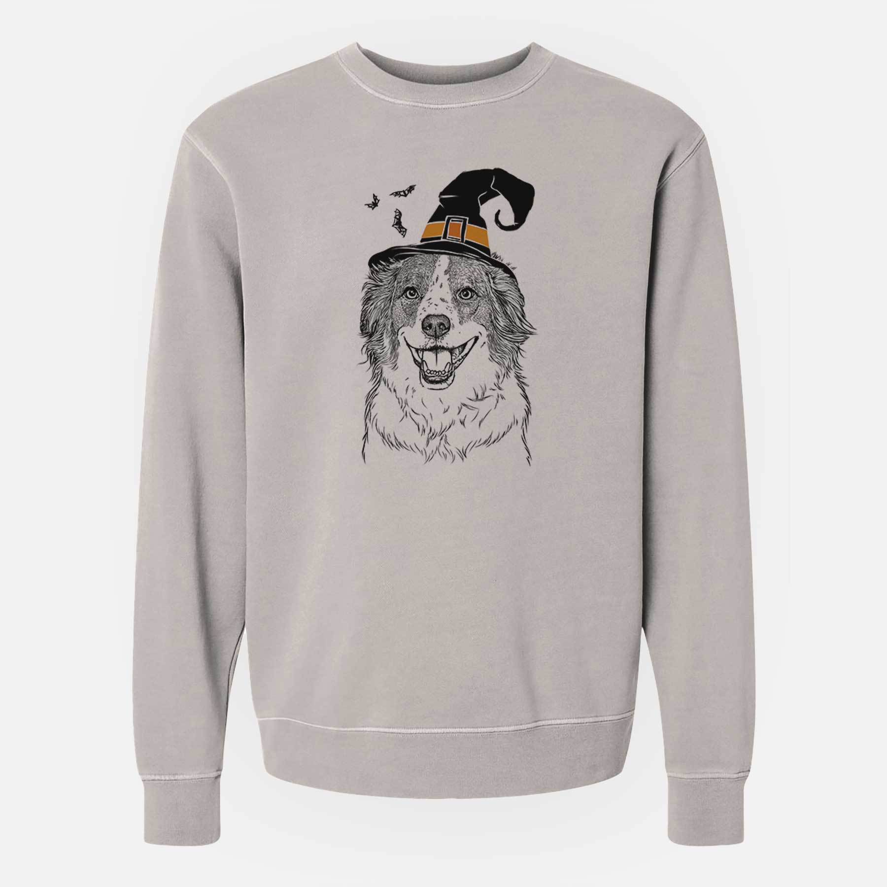 Witch Belle the Australian Shepherd Mix - Unisex Pigment Dyed Crew Sweatshirt