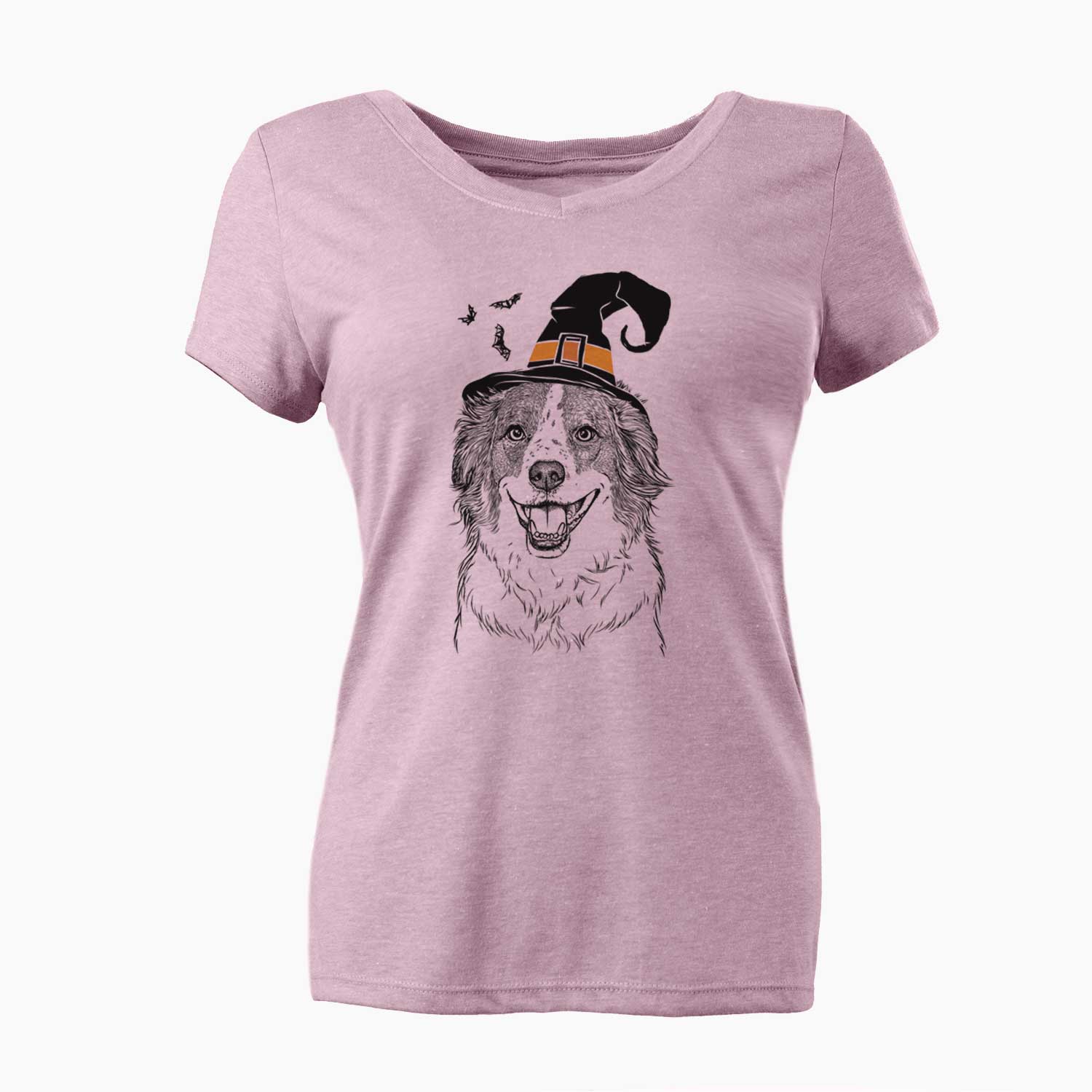 Witch Belle the Australian Shepherd Mix - Women's V-neck Shirt