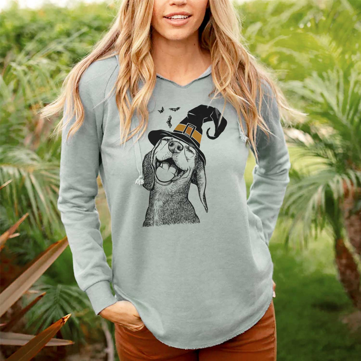 Witch Belle the Hound Mix - Cali Wave Hooded Sweatshirt