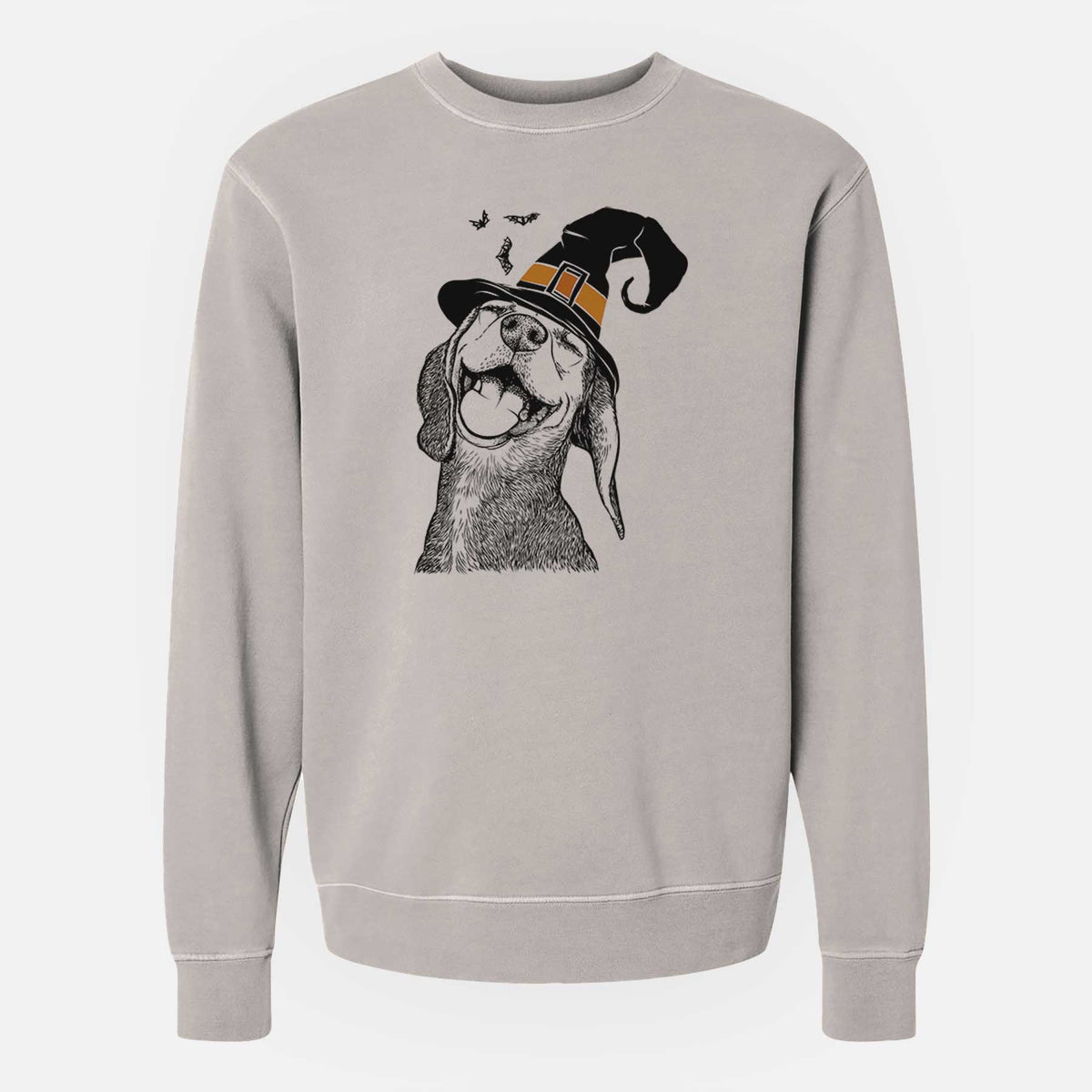 Witch Belle the Hound Mix - Unisex Pigment Dyed Crew Sweatshirt