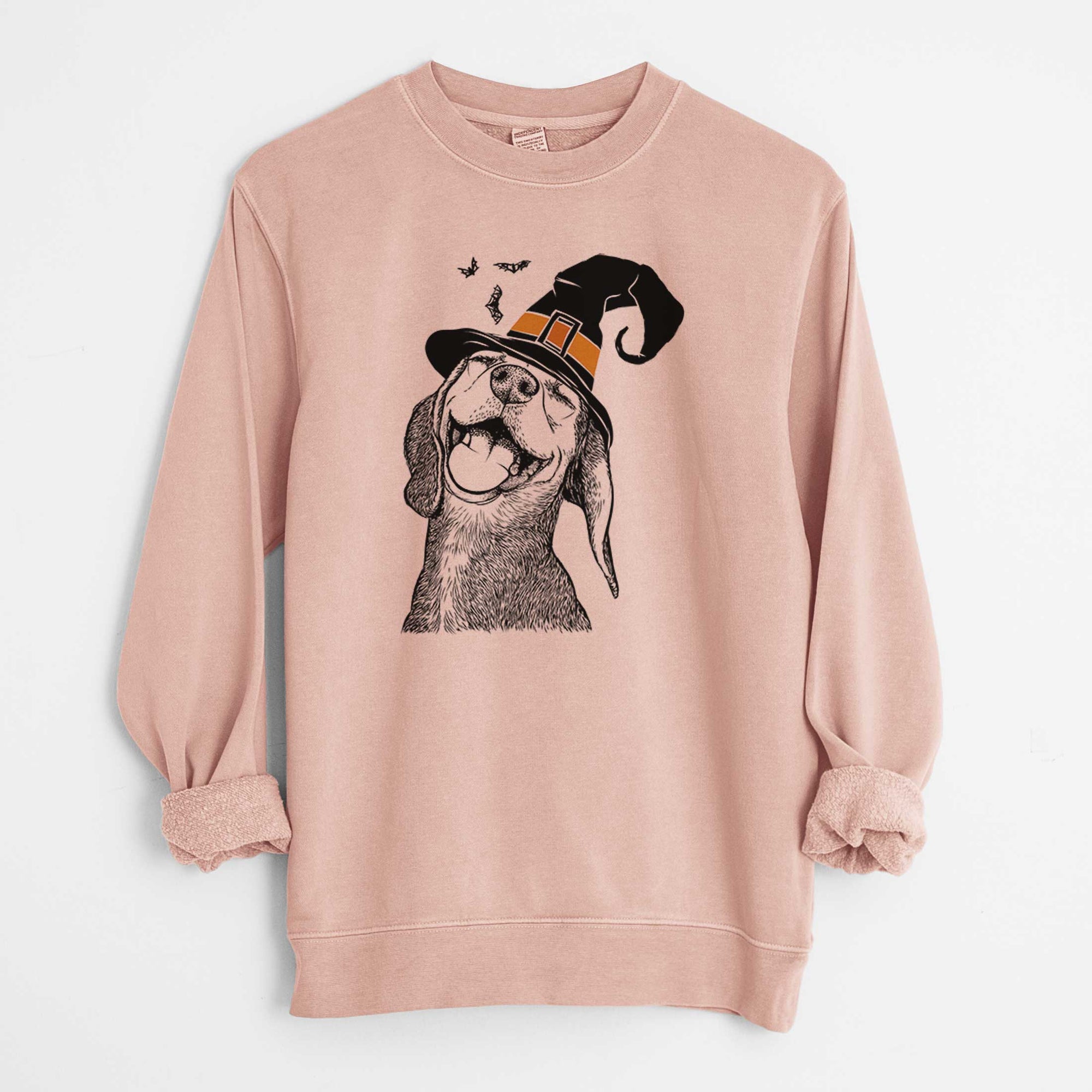 Witch Belle the Hound Mix - Unisex Pigment Dyed Crew Sweatshirt