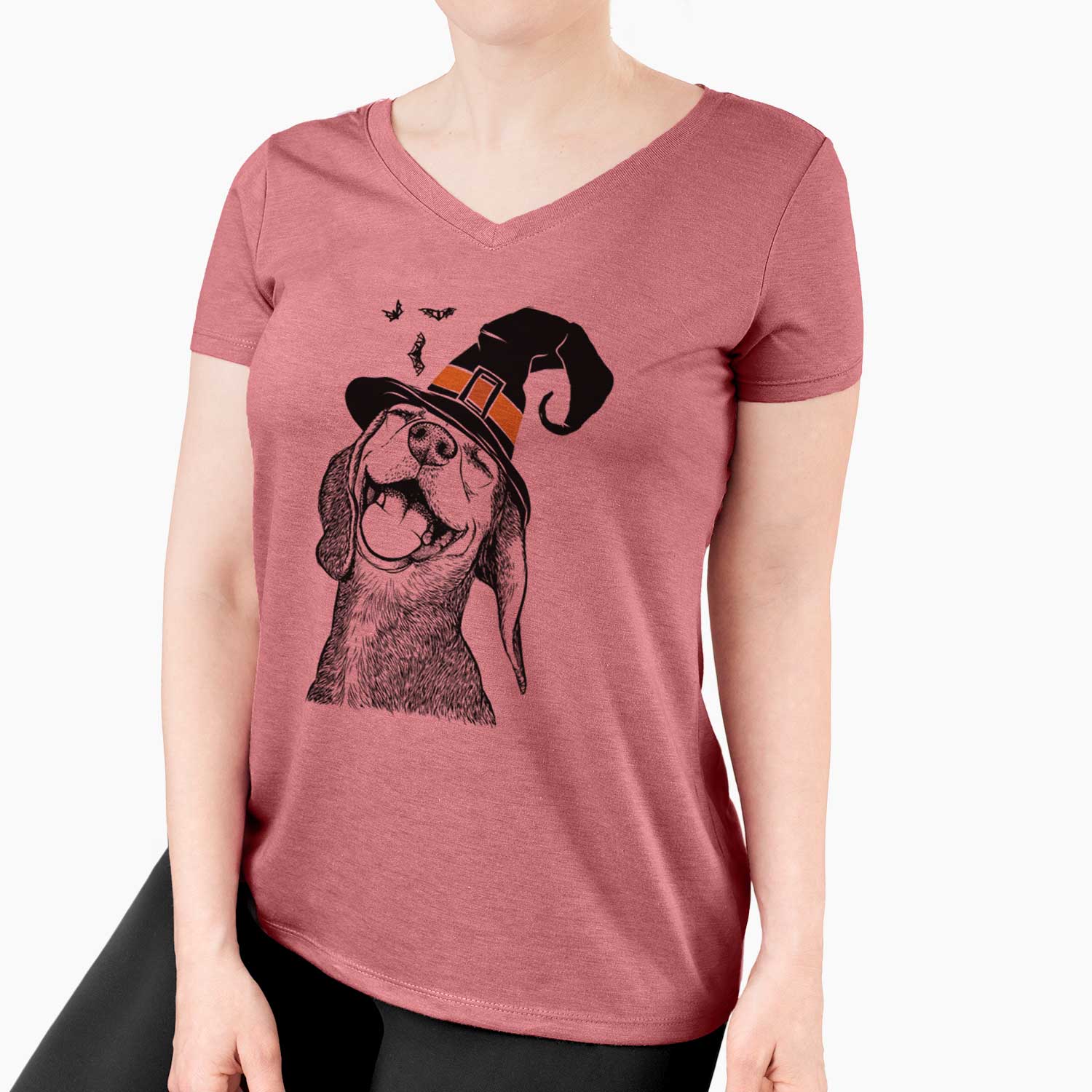 Witch Belle the Hound Mix - Women's V-neck Shirt