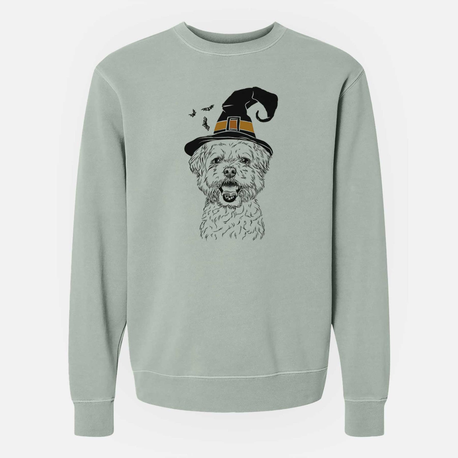 Witch Belle the Maltipoo - Unisex Pigment Dyed Crew Sweatshirt