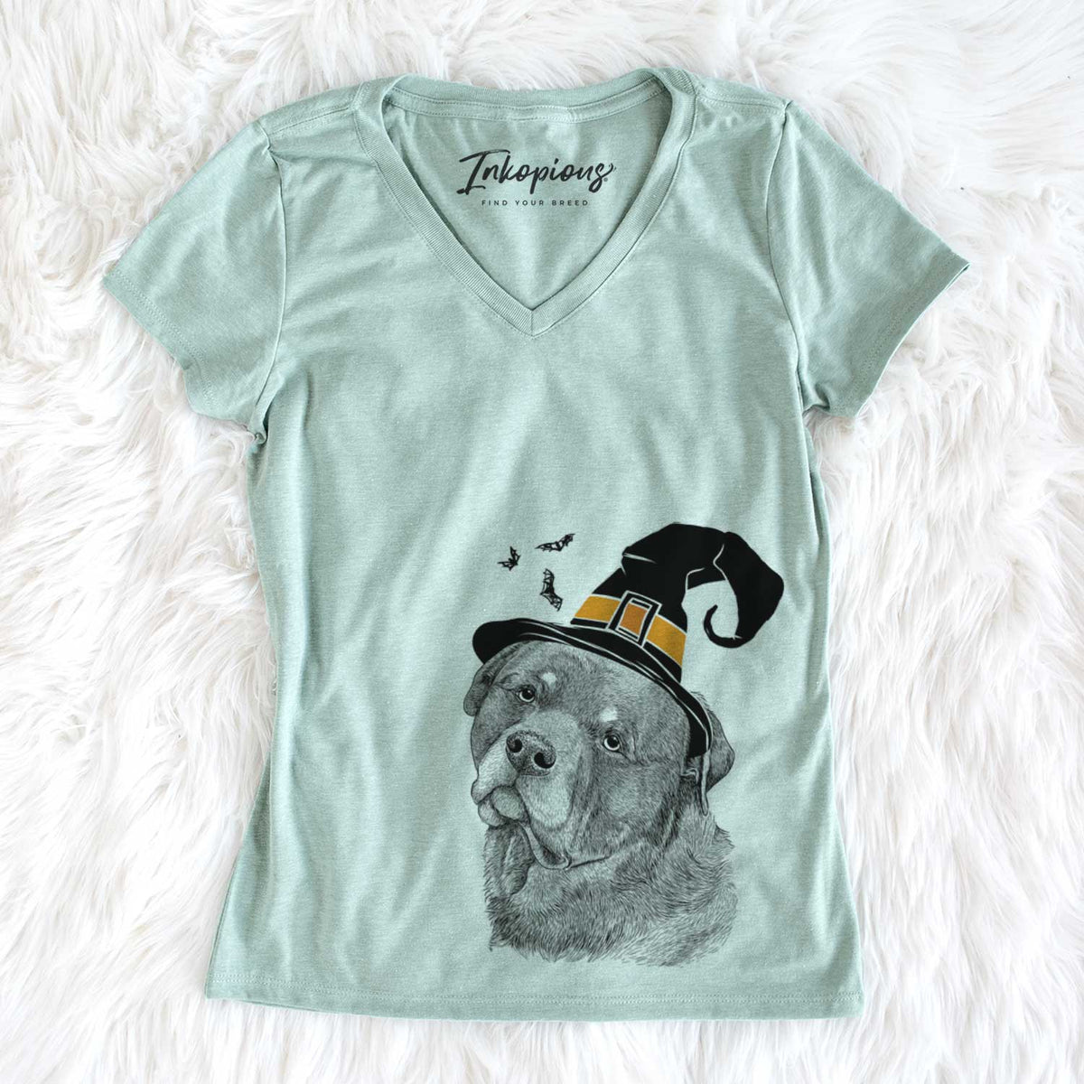 Witch Bender the Rottweiler - Women&#39;s V-neck Shirt