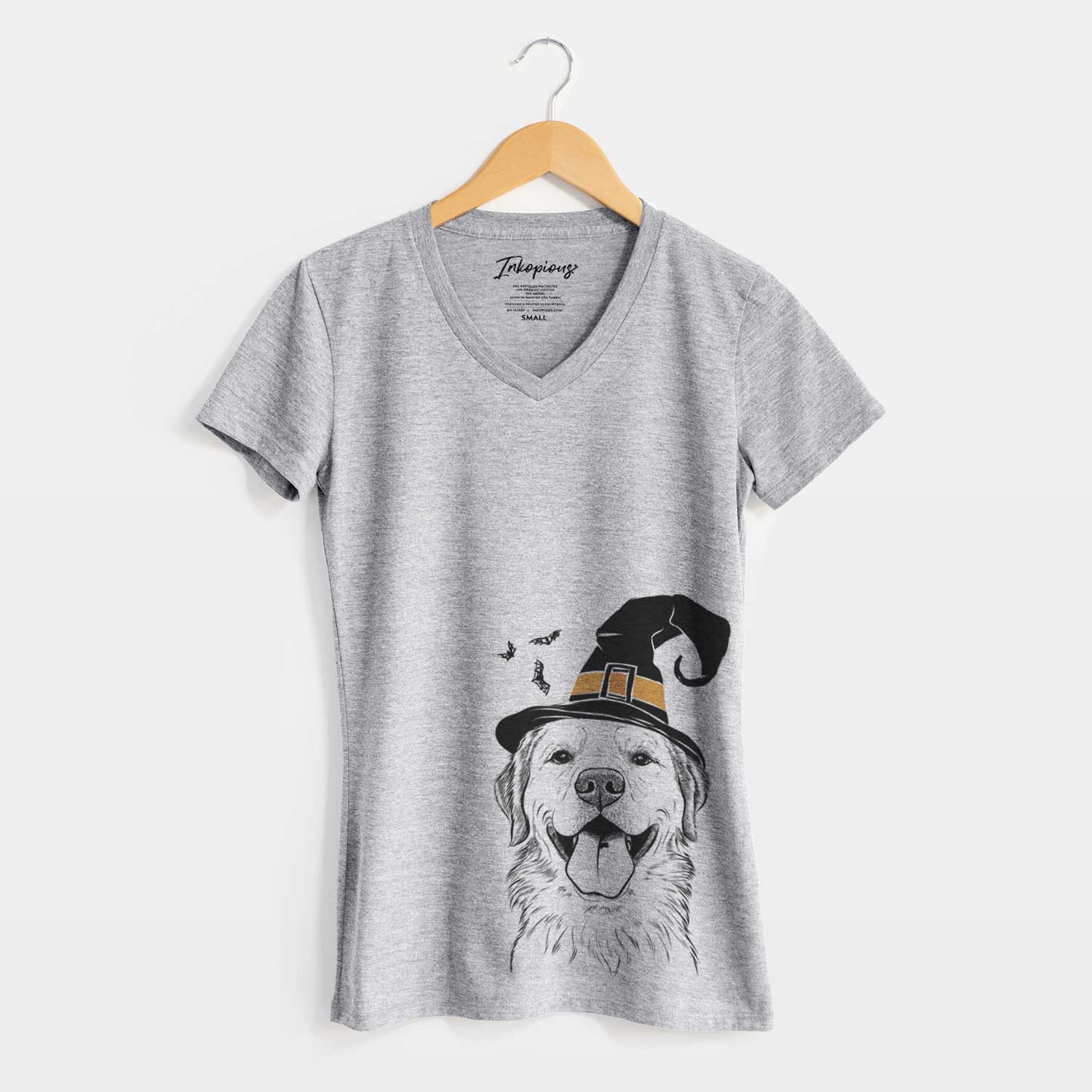 Witch Bennett the Golden Retriever - Women's V-neck Shirt