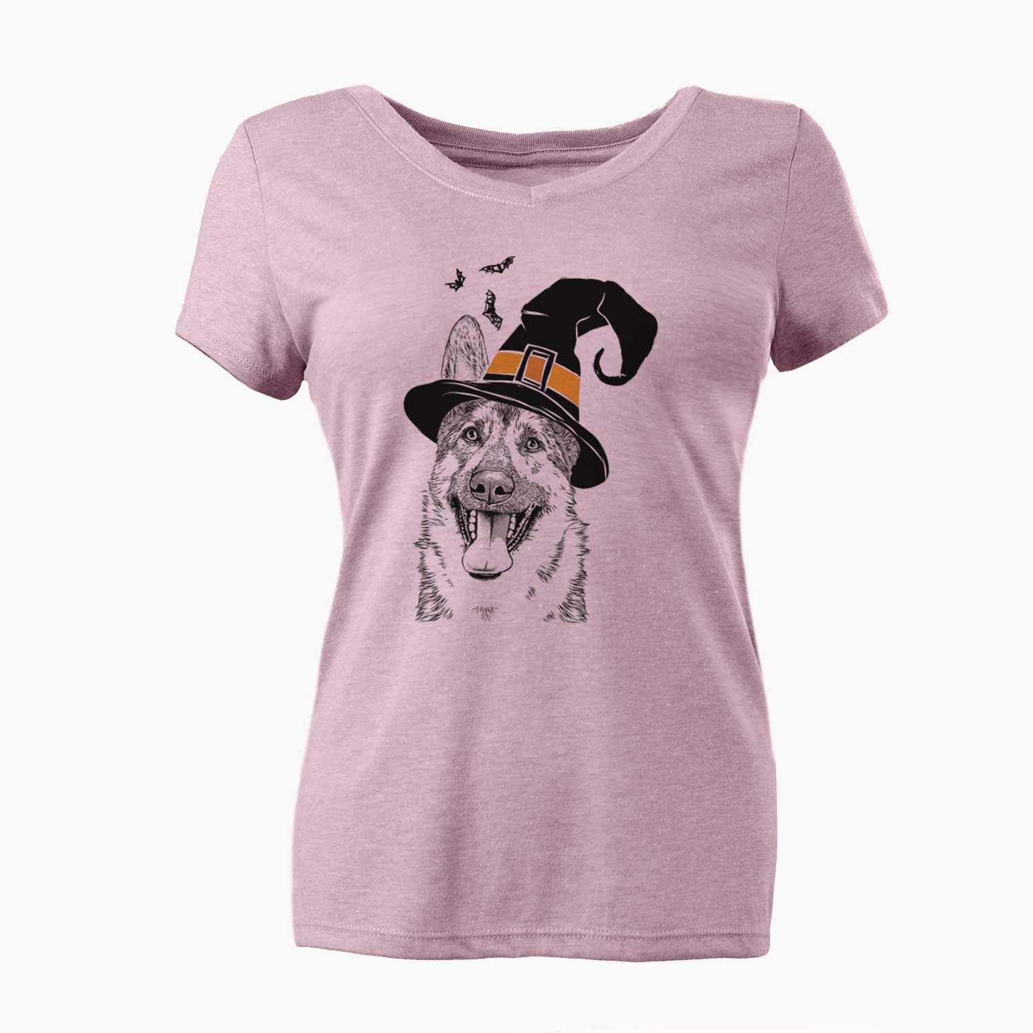 Witch Benson the German Shepherd - Women's V-neck Shirt