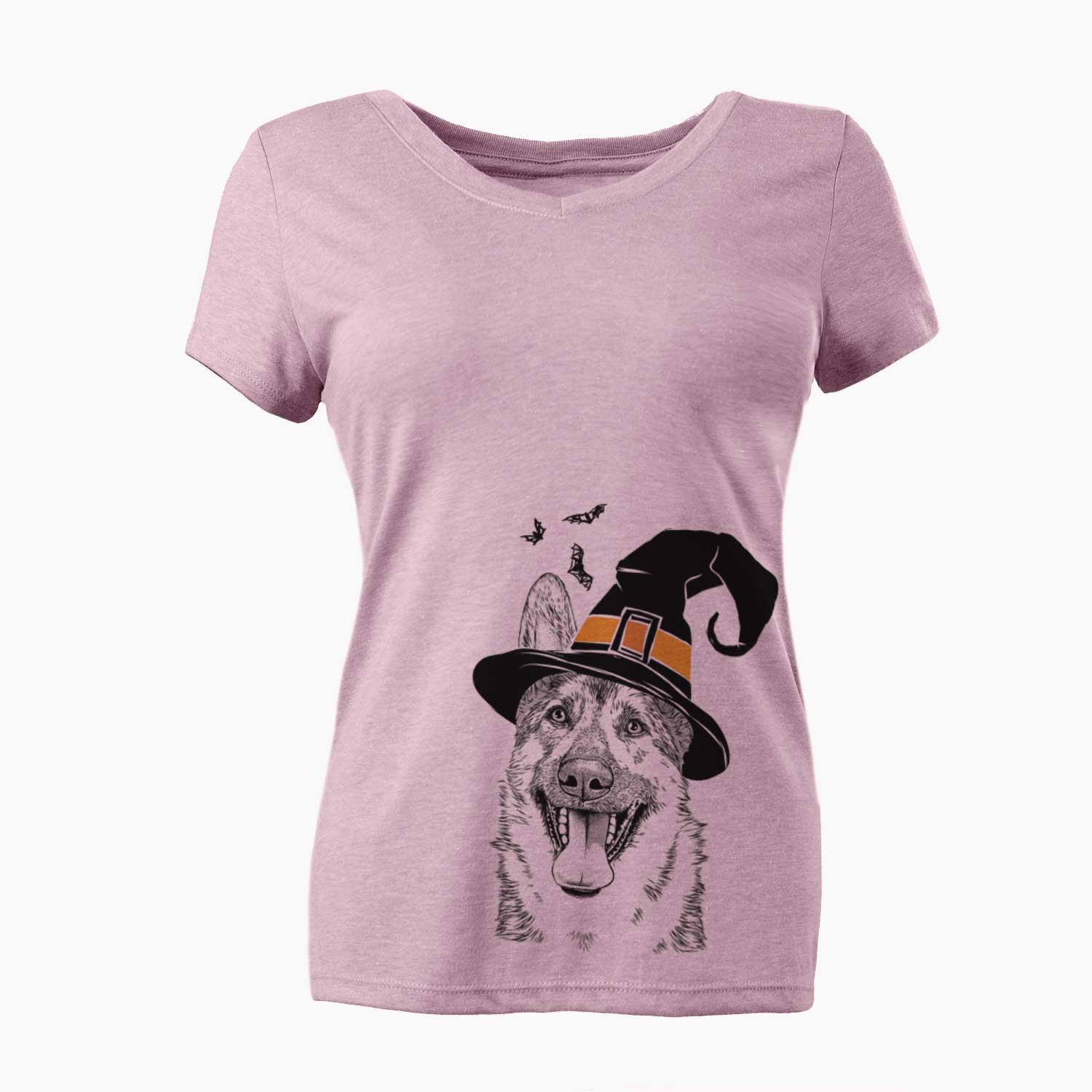 Witch Benson the German Shepherd - Women's V-neck Shirt