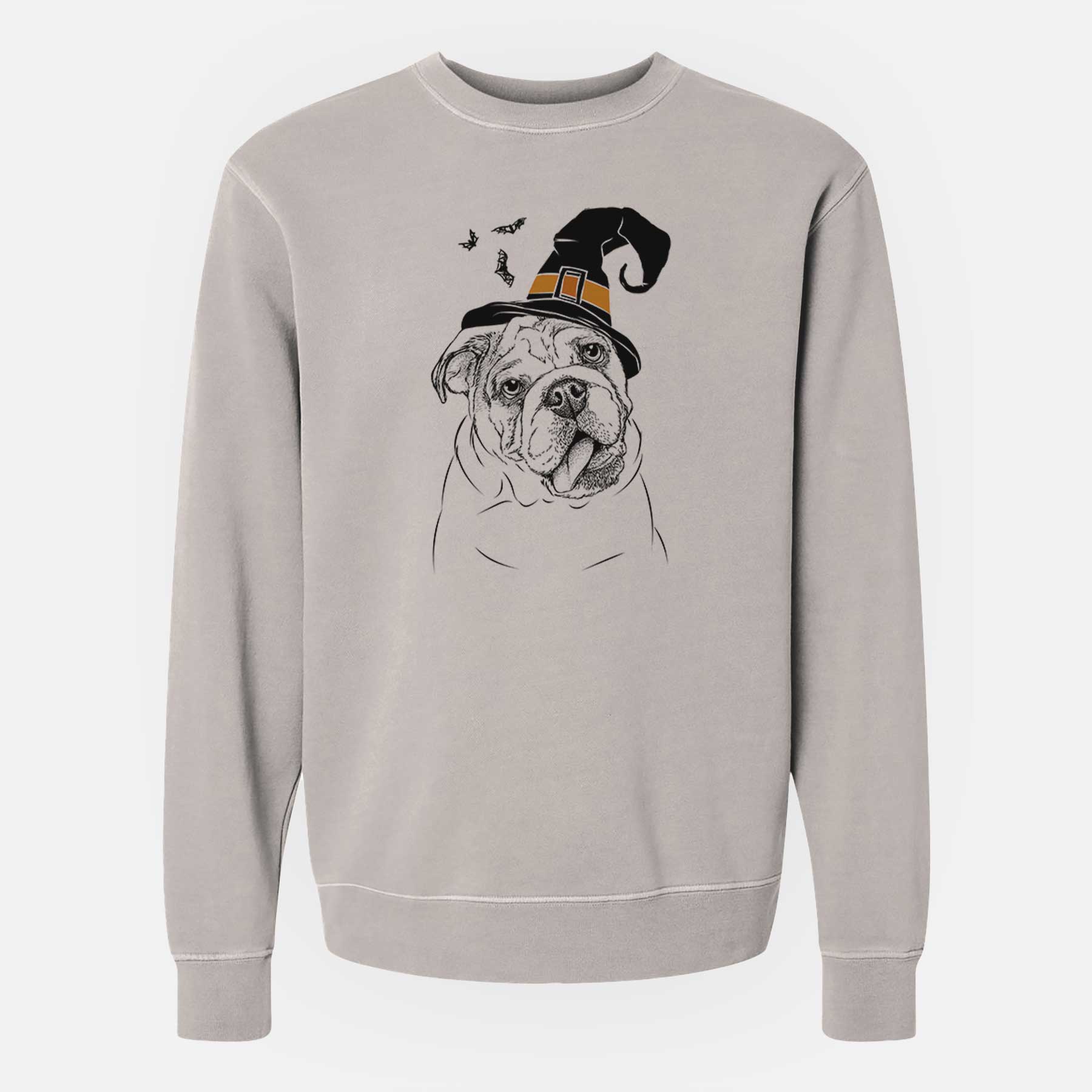 Witch Benson the English Bulldog - Unisex Pigment Dyed Crew Sweatshirt