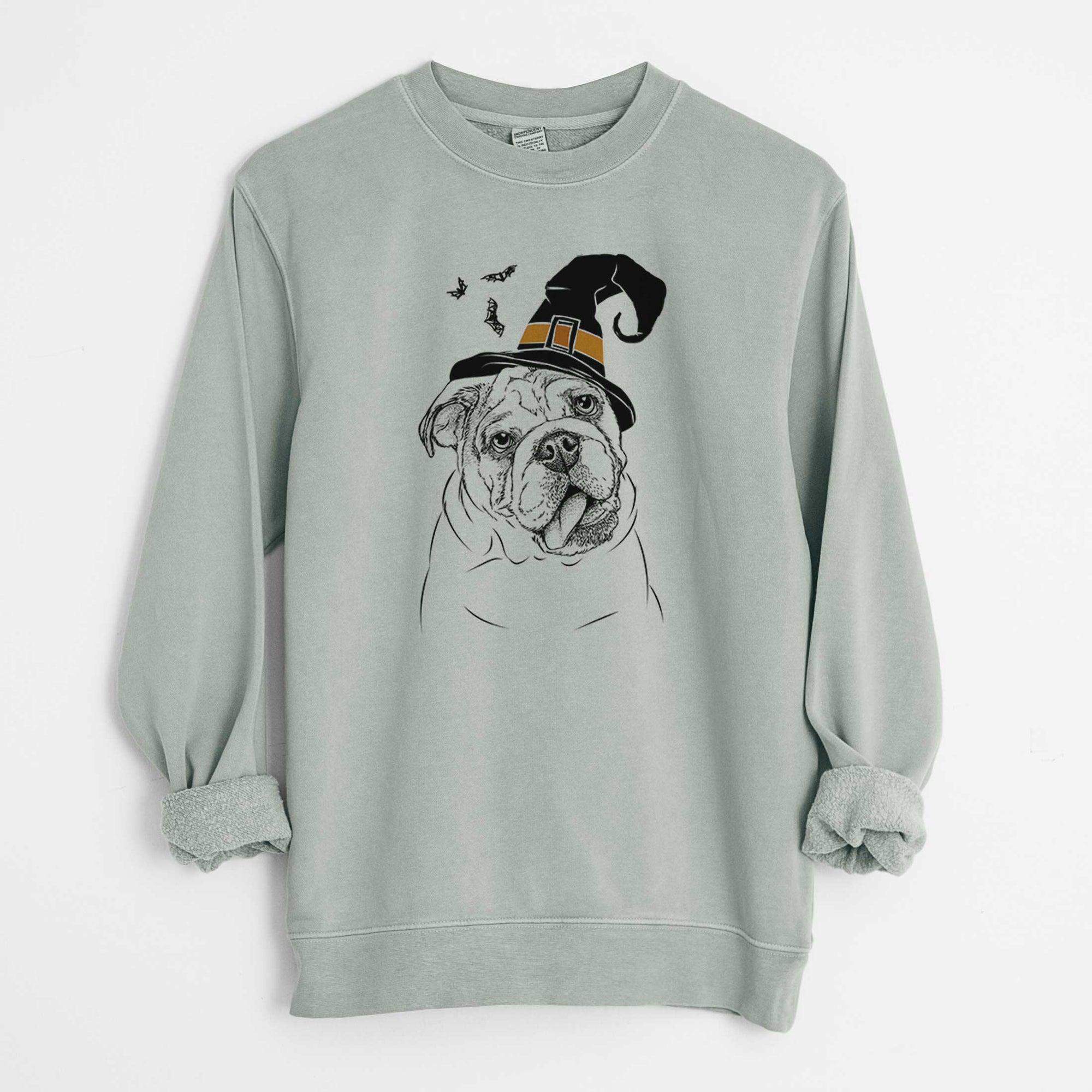 Witch Benson the English Bulldog - Unisex Pigment Dyed Crew Sweatshirt