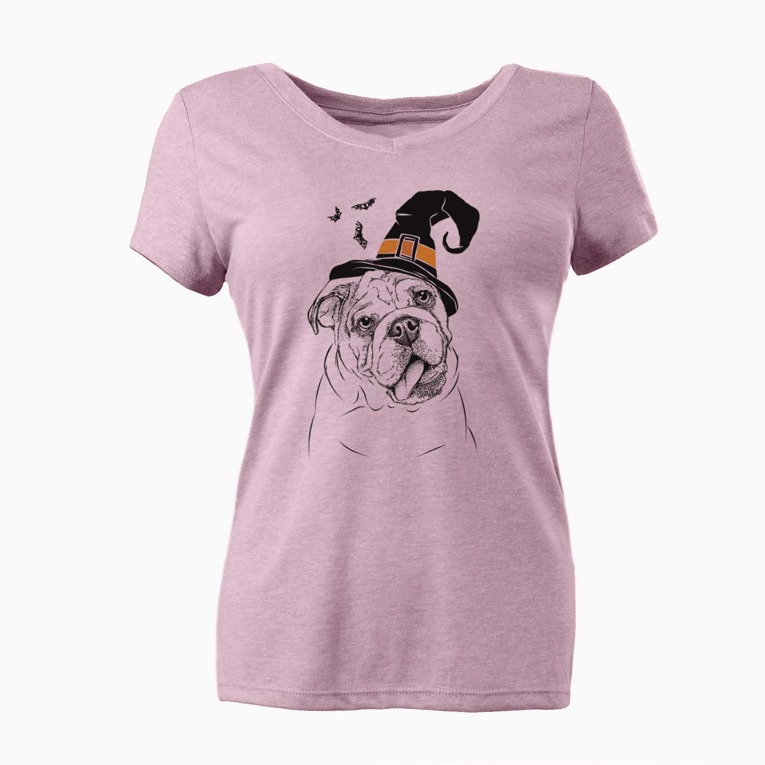 Witch Benson the English Bulldog - Women's V-neck Shirt