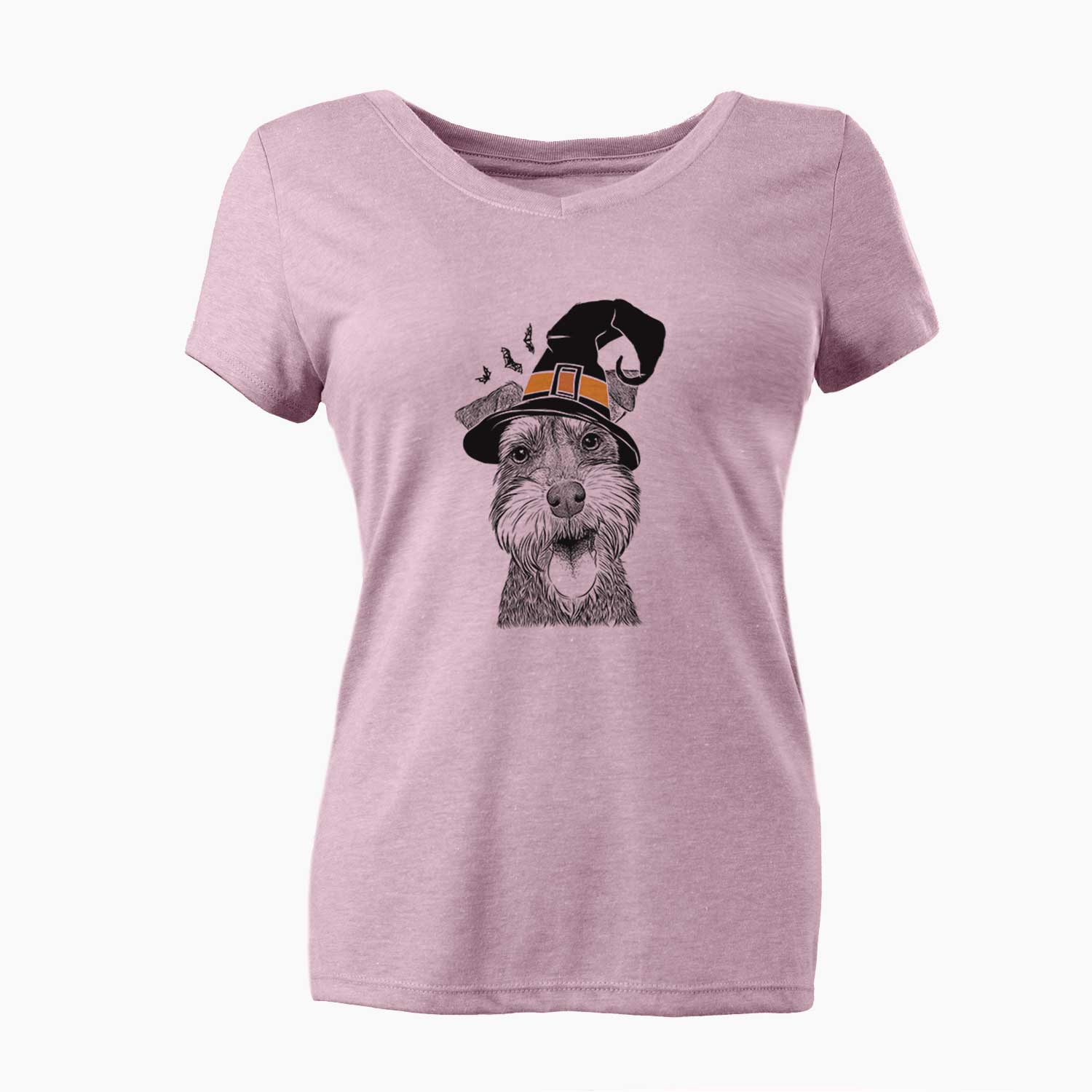 Witch Bernadette the Mini Schnauzer - Women's V-neck Shirt