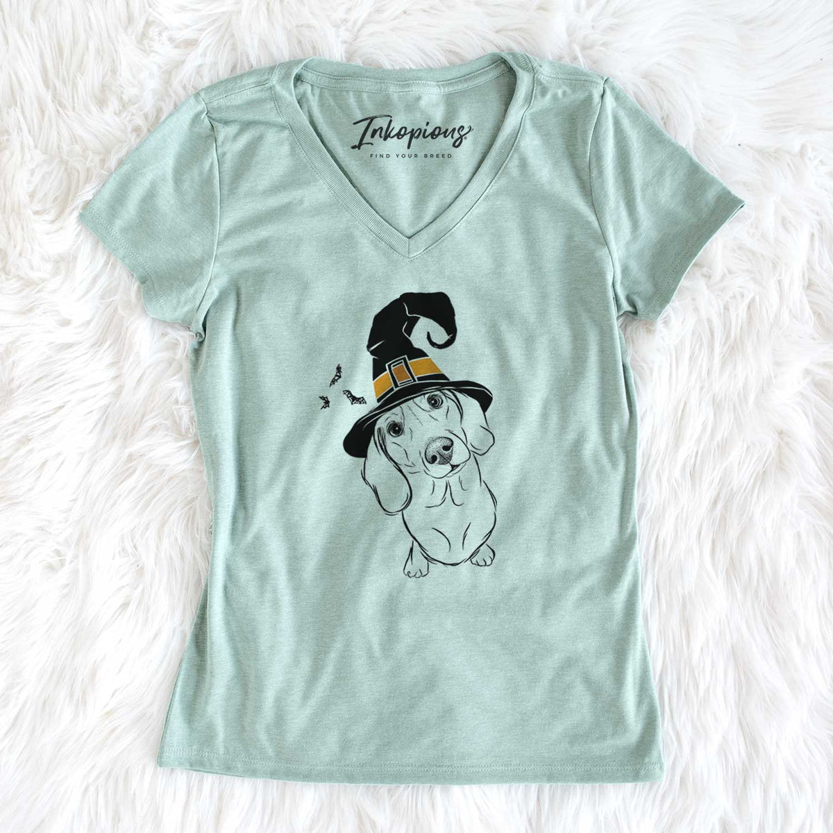 Witch Bill the Dachshund - Women's V-neck Shirt