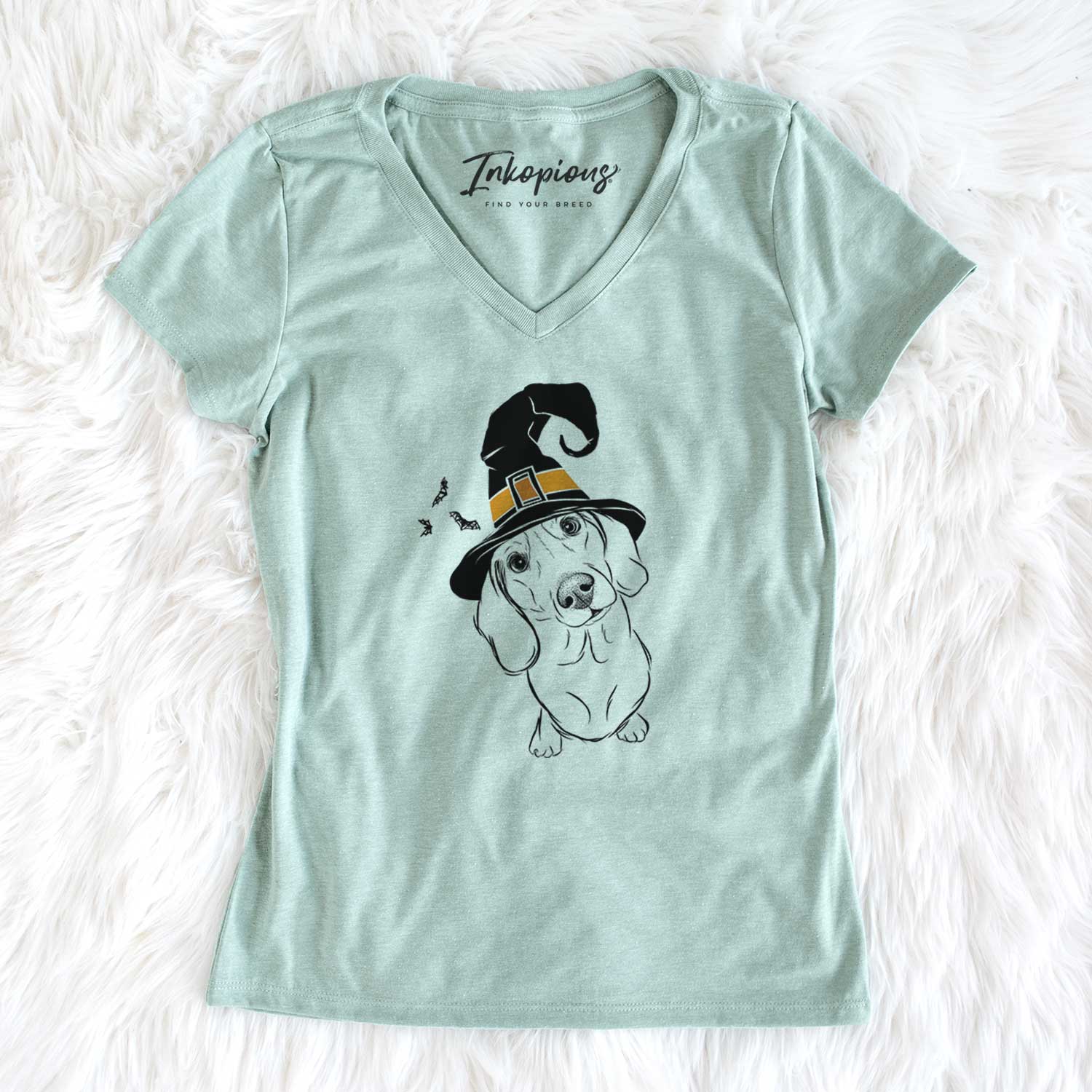 Witch Bill the Dachshund - Women's V-neck Shirt