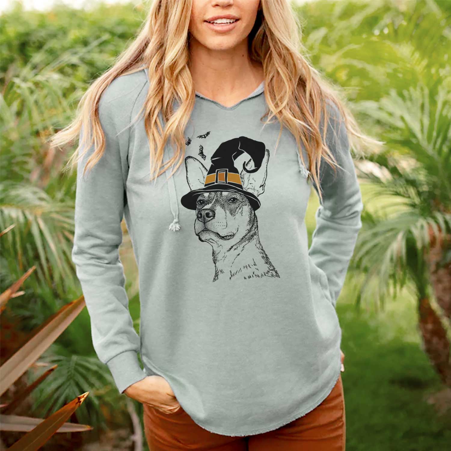 Witch Bill the Heeler Mix - Cali Wave Hooded Sweatshirt