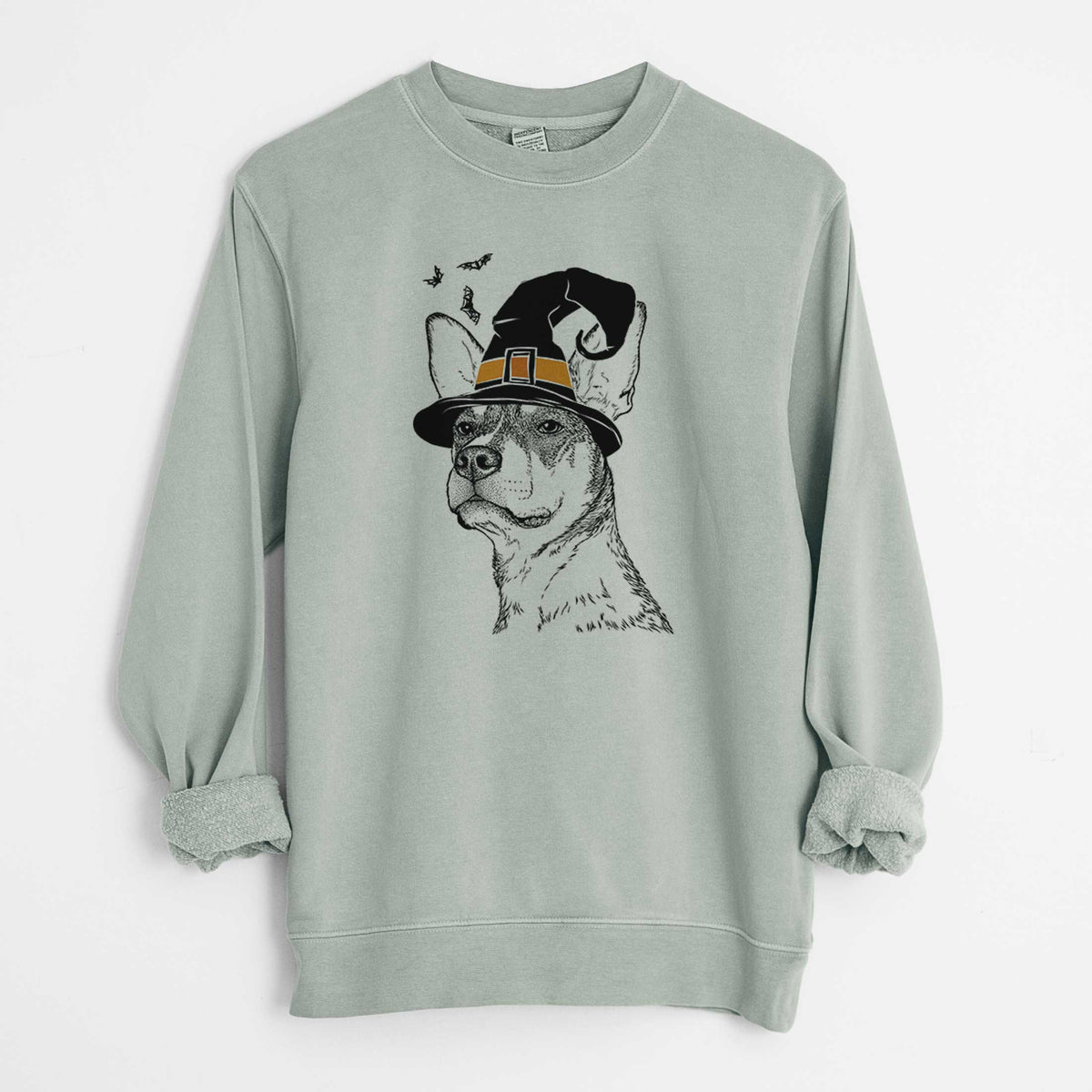 Witch Bill the Heeler Mix - Unisex Pigment Dyed Crew Sweatshirt