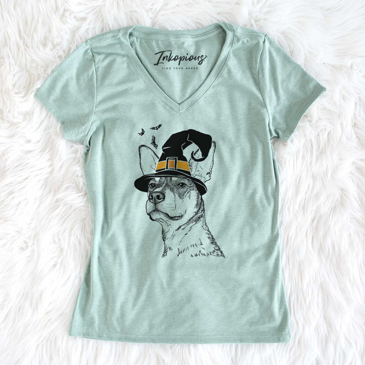 Witch Bill the Heeler Mix - Women's V-neck Shirt