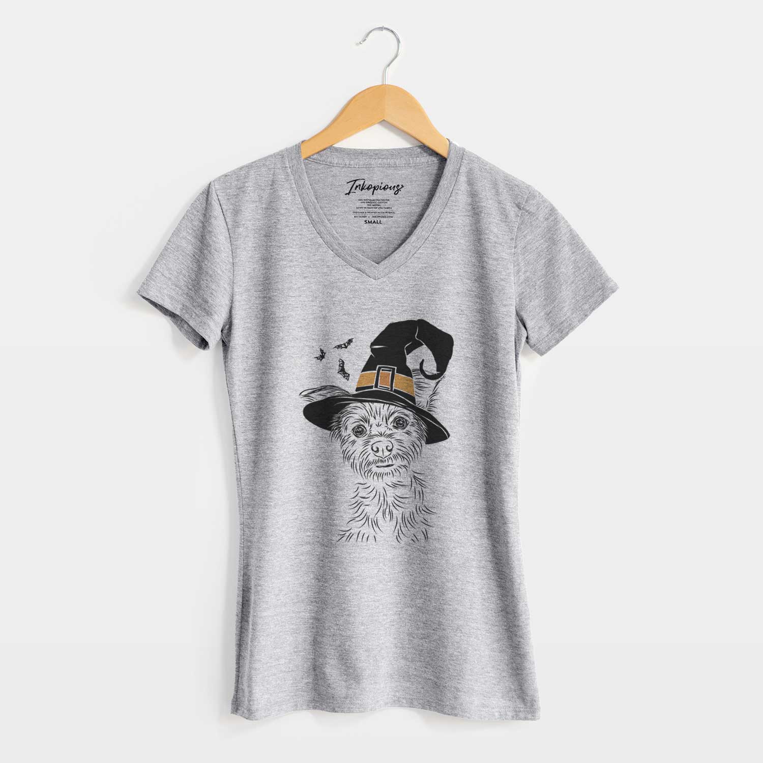 Witch Bingo the Yorkshire Terrier - Women's V-neck Shirt