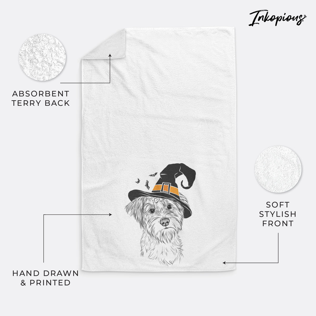 Birdee the Schnauzer Mix Decorative Hand Towel